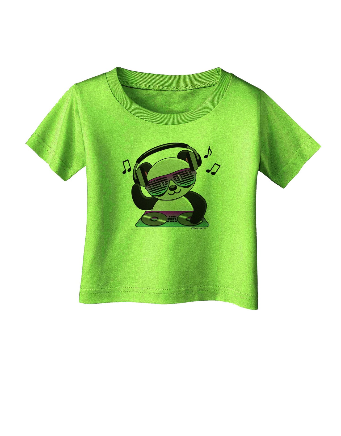 Panda DJ Infant T-Shirt-Infant T-Shirt-TooLoud-Lime-Green-06-Months-Davson Sales