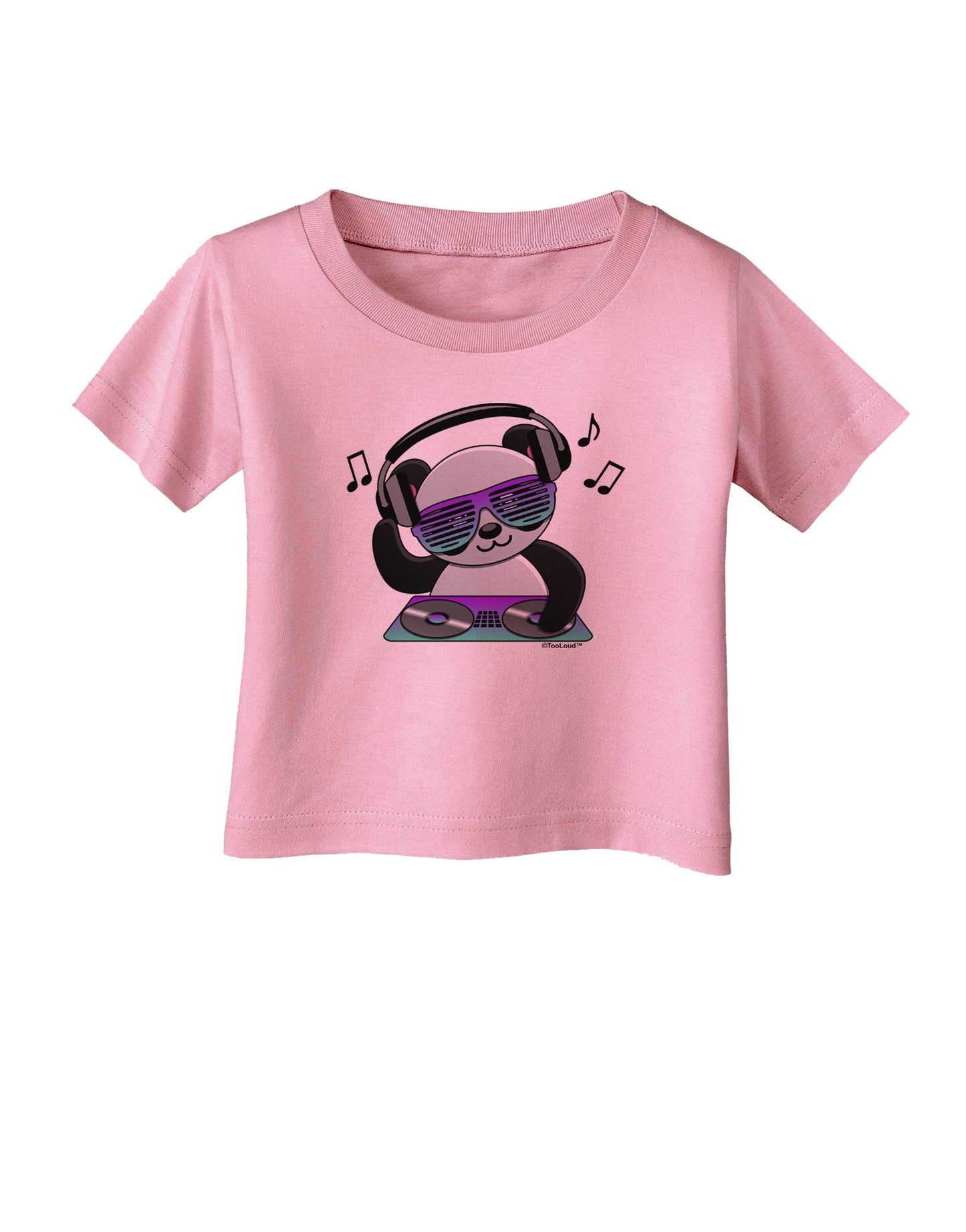 Panda DJ Infant T-Shirt-Infant T-Shirt-TooLoud-Candy-Pink-06-Months-Davson Sales