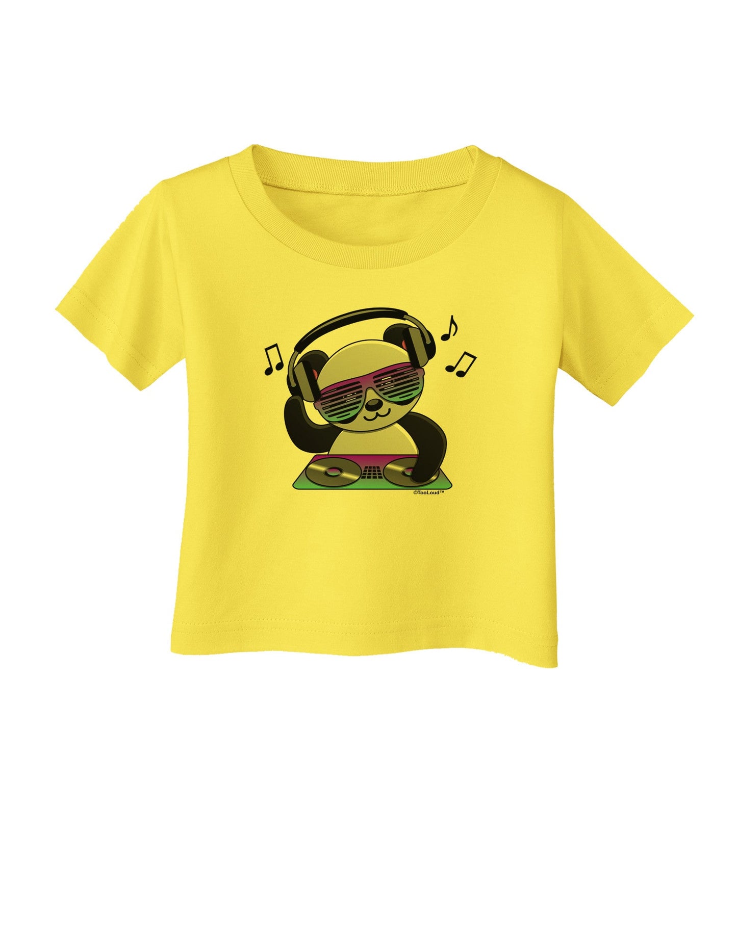 Panda DJ Infant T-Shirt-Infant T-Shirt-TooLoud-Yellow-06-Months-Davson Sales