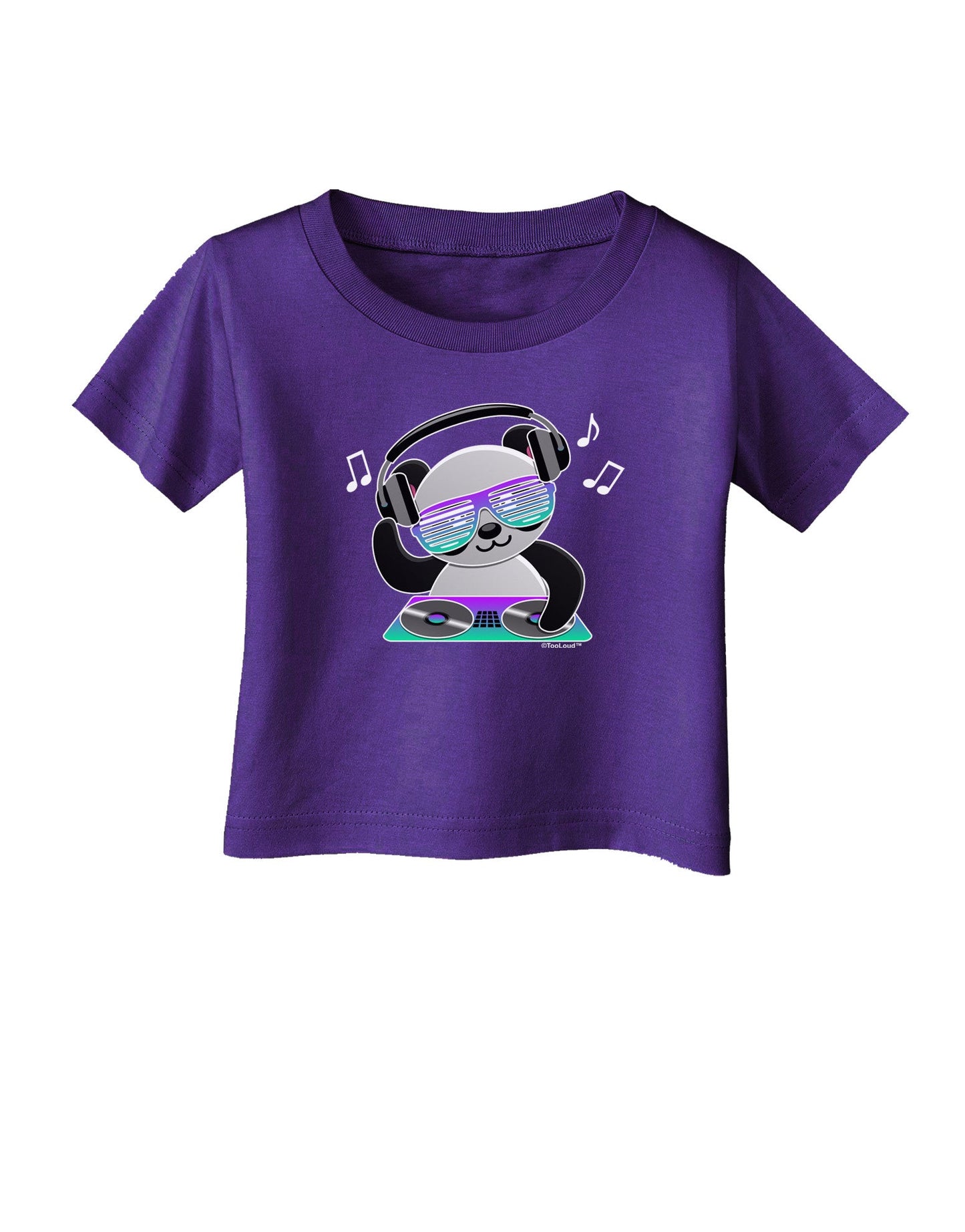Panda DJ Infant T-Shirt Dark-Infant T-Shirt-TooLoud-Purple-06-Months-Davson Sales