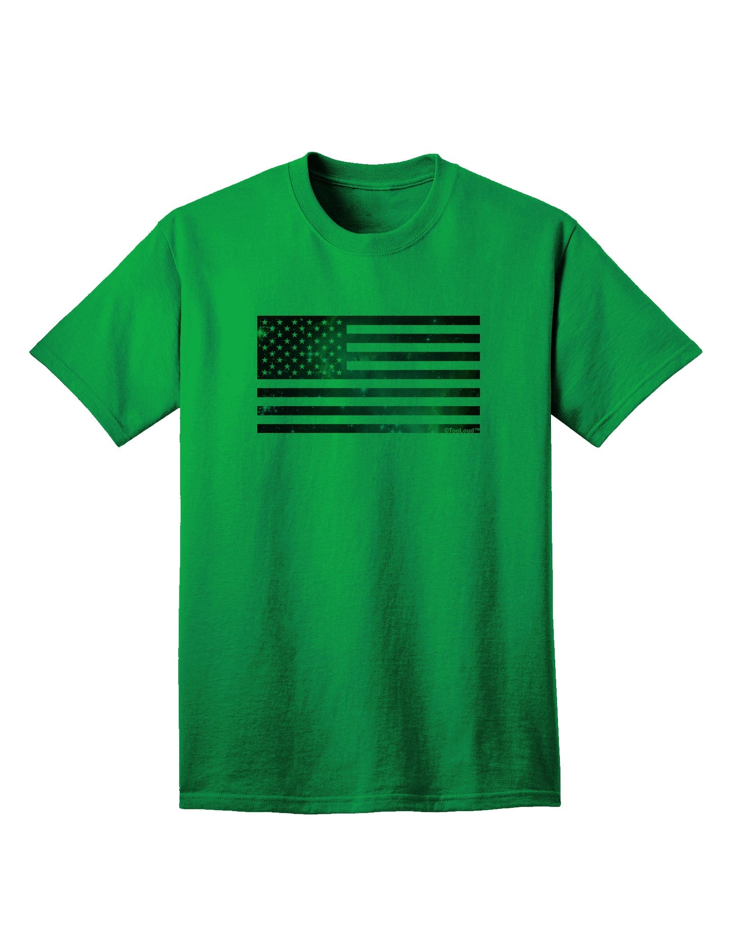 Patriotic American Flag Galaxy Adult T-Shirt - A Stellar Addition to Your Wardrobe by TooLoud-Mens T-shirts-TooLoud-Kelly-Green-Small-Davson Sales