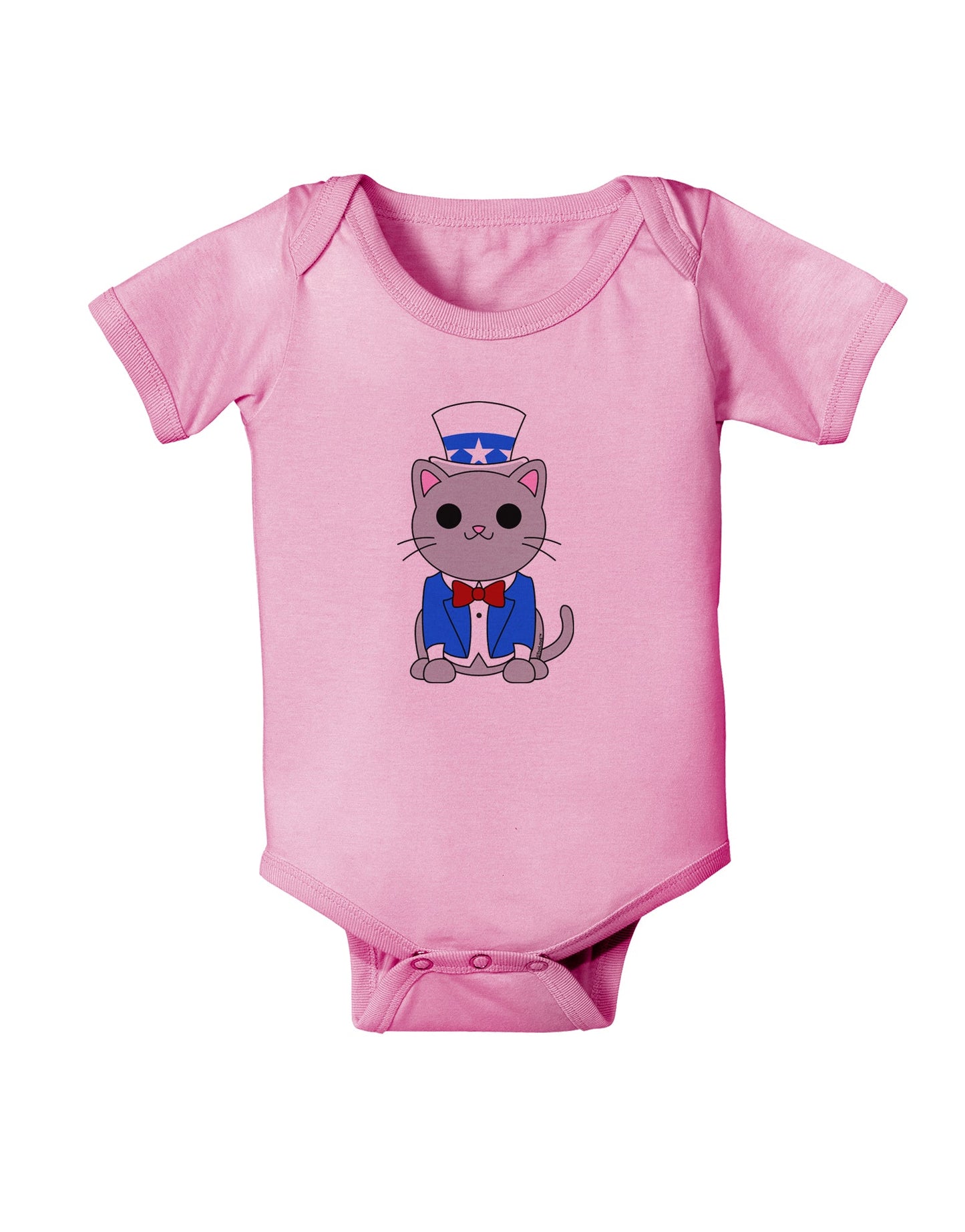 Patriotic Cat Baby Romper Bodysuit by TooLoud-Baby Romper-TooLoud-Light-Pink-06-Months-Davson Sales