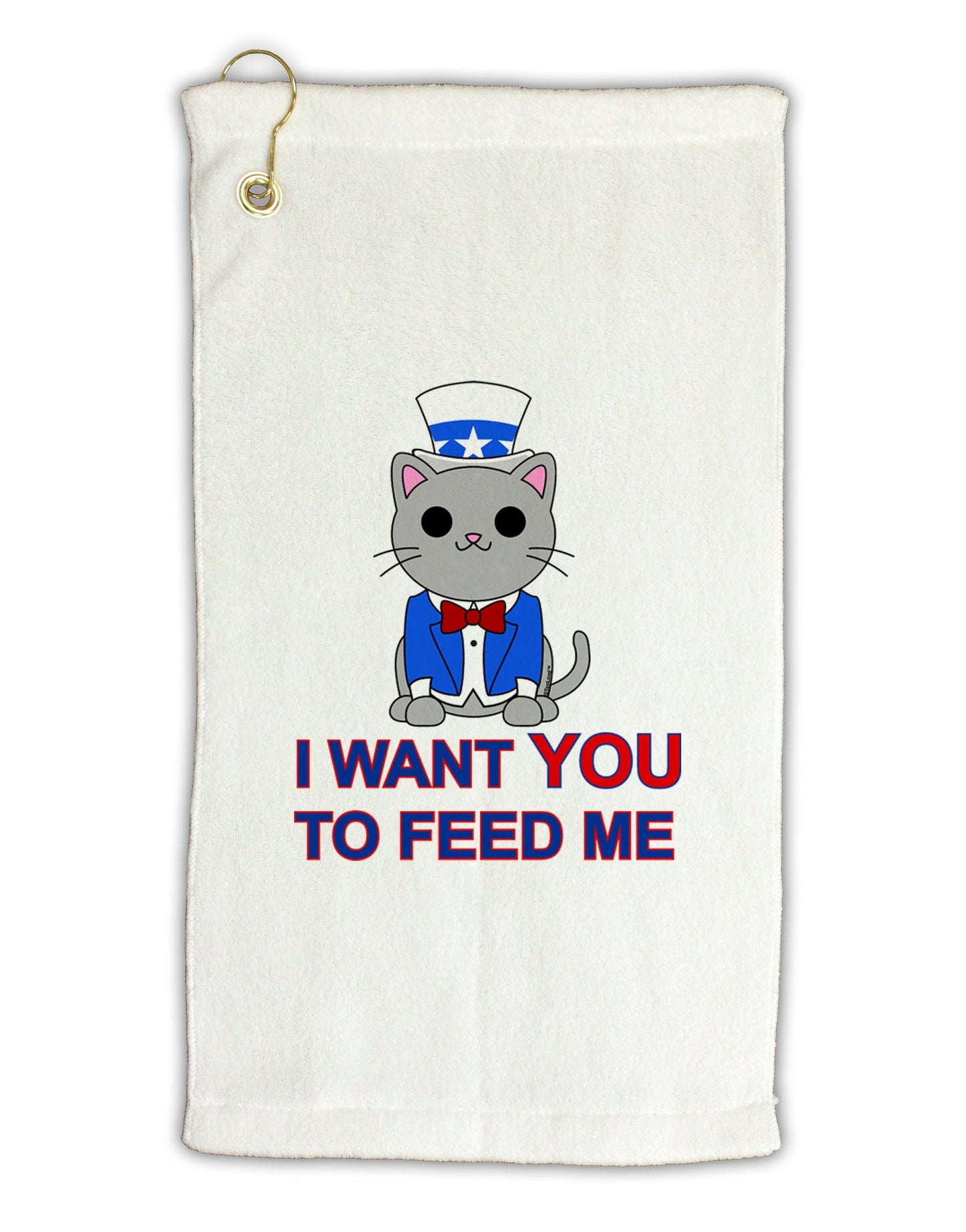 Patriotic Cat I Want You Micro Terry Gromet Golf Towel 16 x 25 inch by TooLoud-Golf Towel-TooLoud-White-Davson Sales