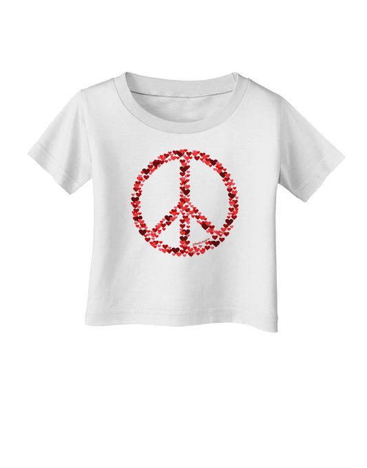 Peace Sign Hearts Red Infant T-Shirt-Infant T-Shirt-TooLoud-White-06-Months-Davson Sales