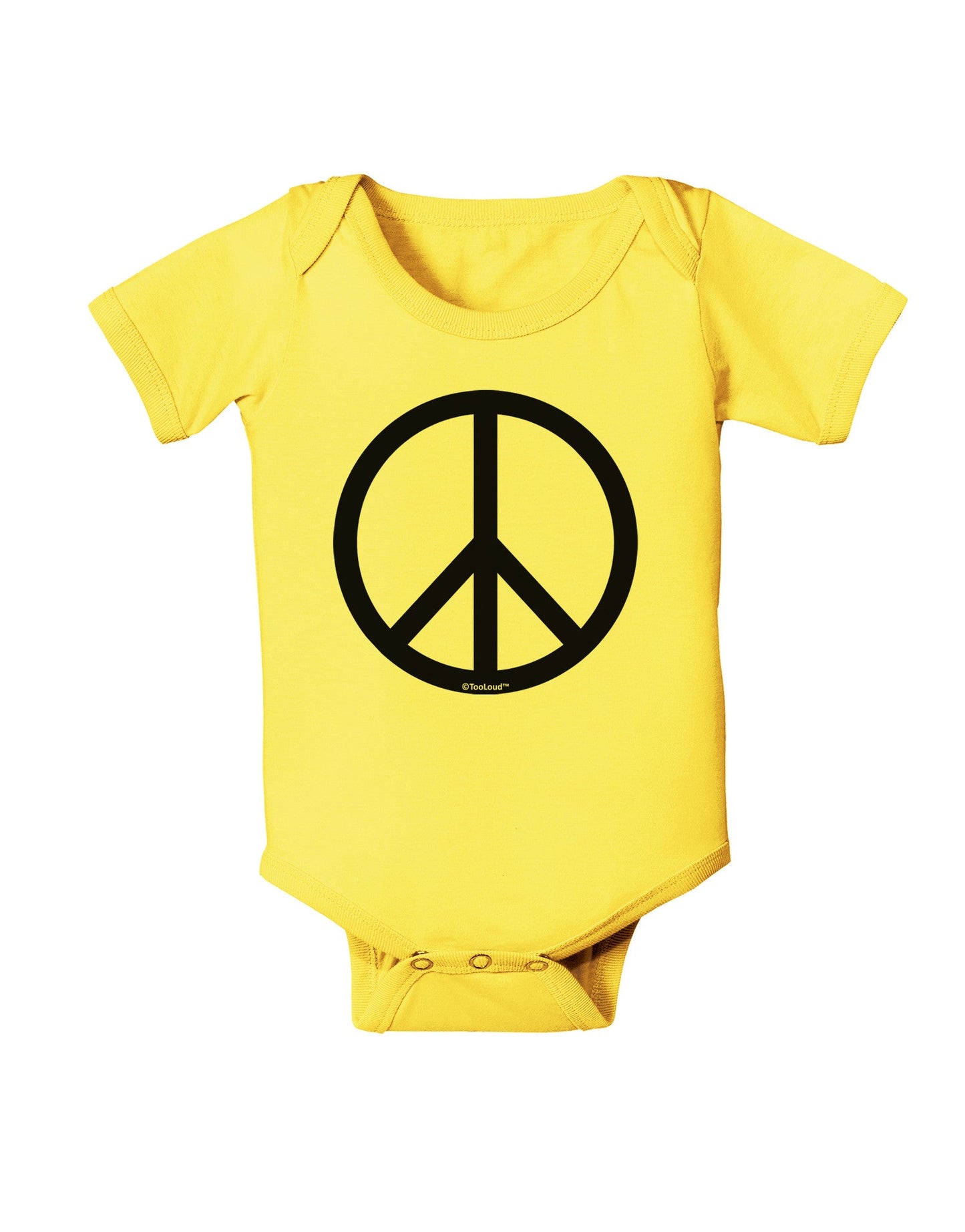 Peace Sign Symbol Baby Romper Bodysuit-Baby Romper-TooLoud-Yellow-06-Months-Davson Sales
