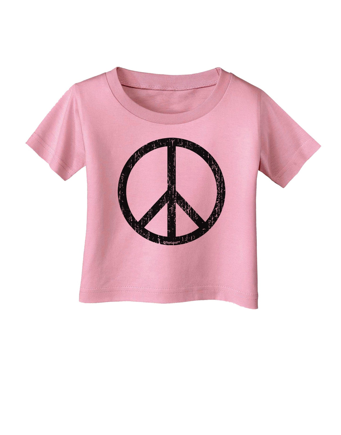 Peace Sign Symbol - Distressed Infant T-Shirt-Infant T-Shirt-TooLoud-Candy-Pink-06-Months-Davson Sales