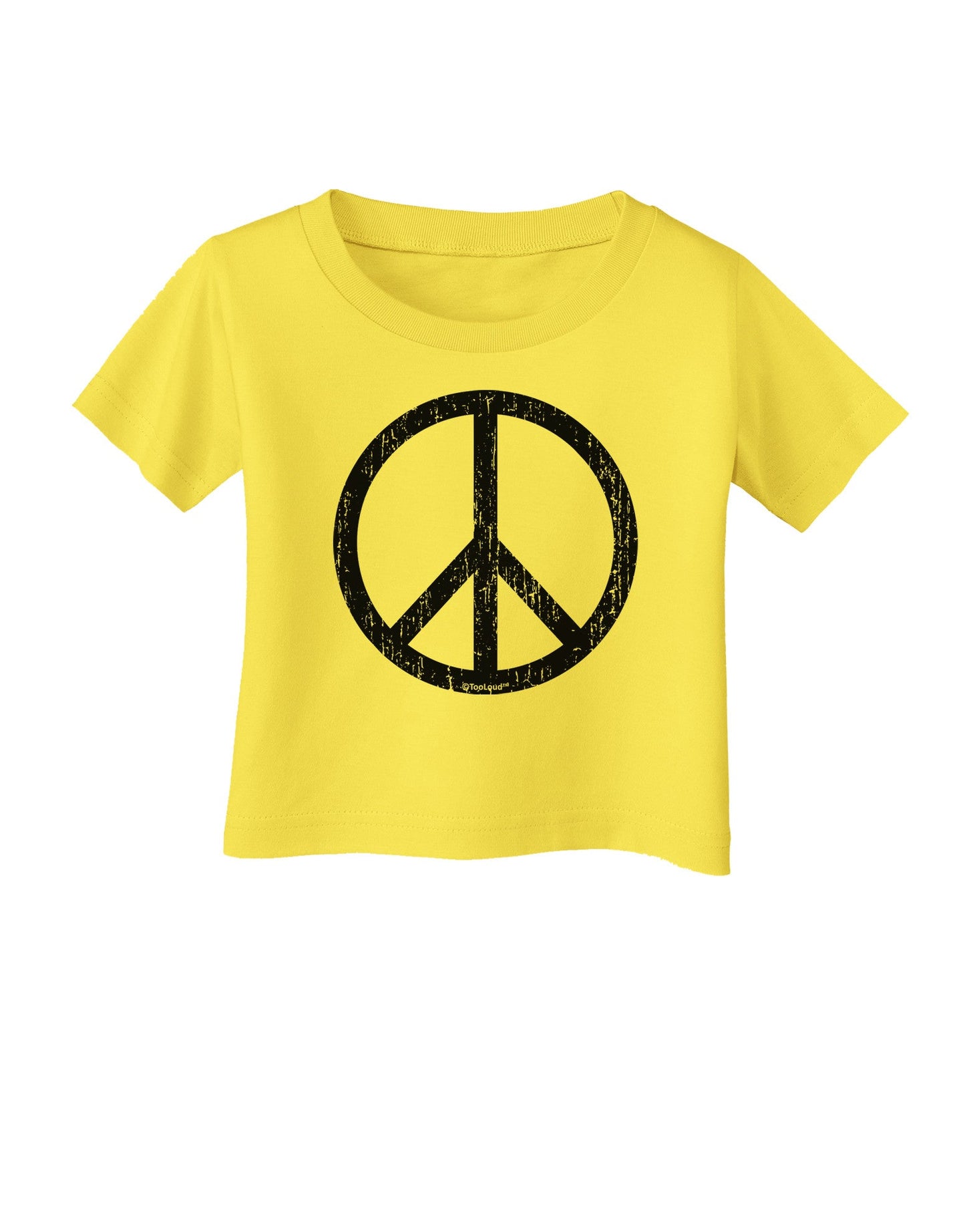 Peace Sign Symbol - Distressed Infant T-Shirt-Infant T-Shirt-TooLoud-Yellow-06-Months-Davson Sales