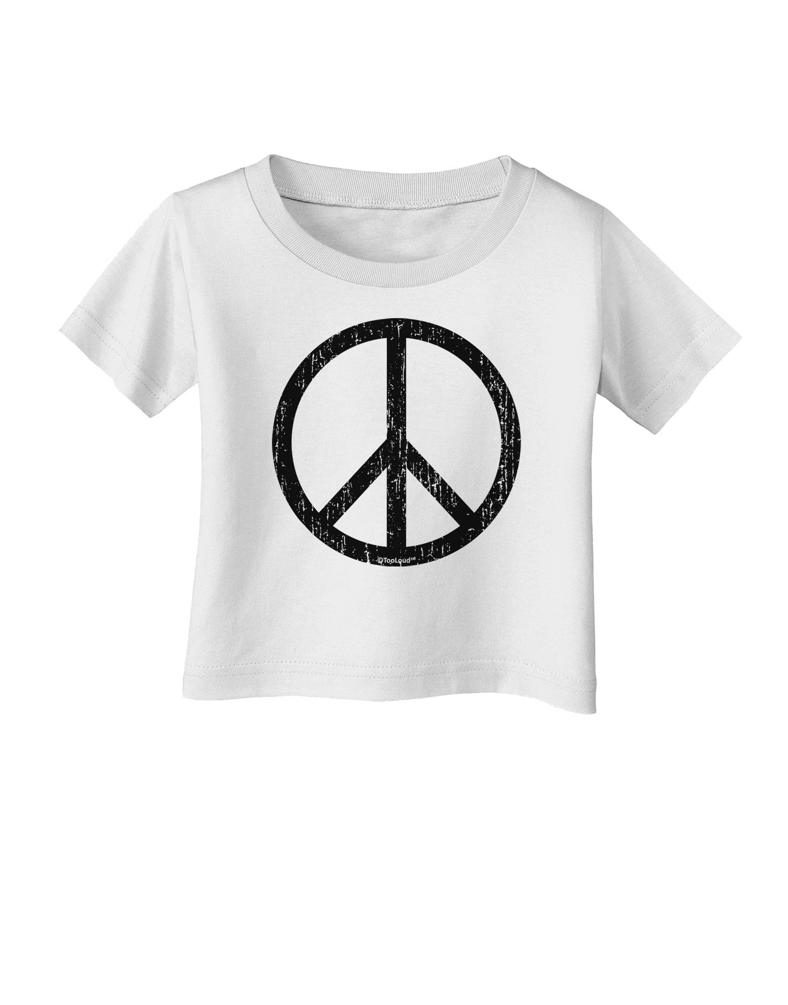 Peace Sign Symbol - Distressed Infant T-Shirt-Infant T-Shirt-TooLoud-White-06-Months-Davson Sales
