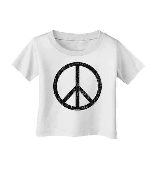 Peace Sign Symbol - Distressed Infant T-Shirt-Infant T-Shirt-TooLoud-White-06-Months-Davson Sales