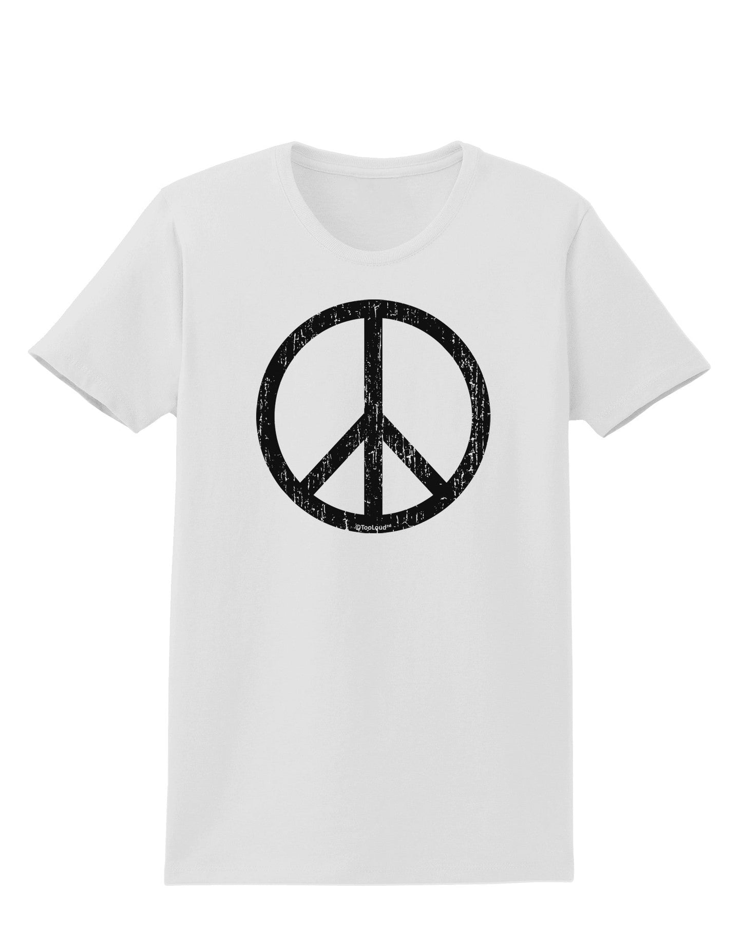 Peace Sign Symbol - Distressed Womens T-Shirt-Womens T-Shirt-TooLoud-White-X-Small-Davson Sales