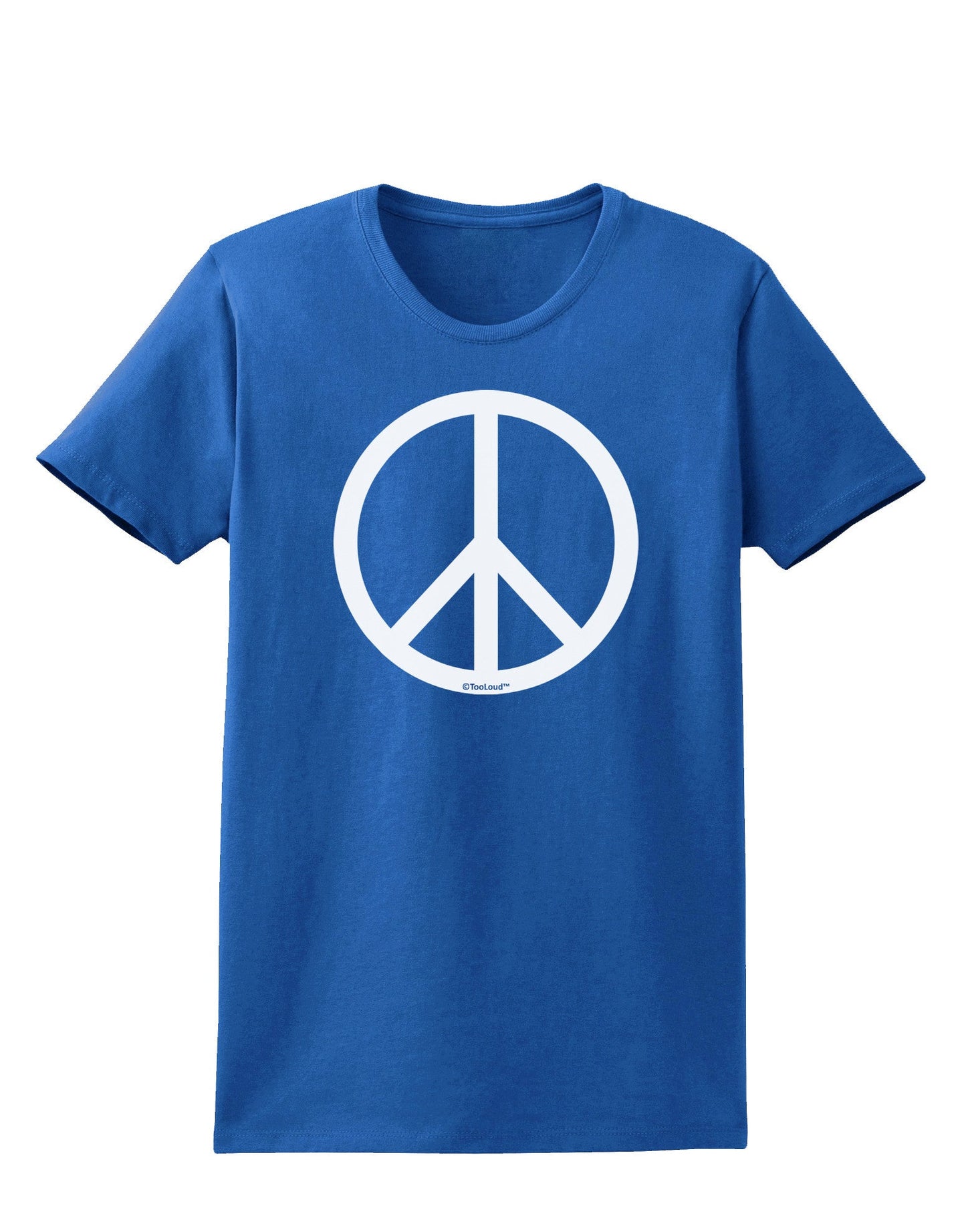 Peace Sign Symbol Womens Dark T-Shirt-TooLoud-Royal-Blue-X-Small-Davson Sales