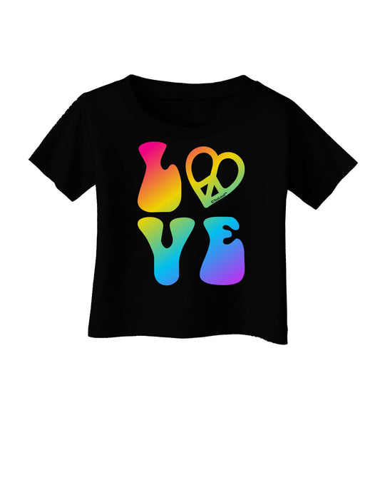 Peace and Love - Peace Heart Love Infant T-Shirt Dark-Infant T-Shirt-TooLoud-Black-06-Months-Davson Sales