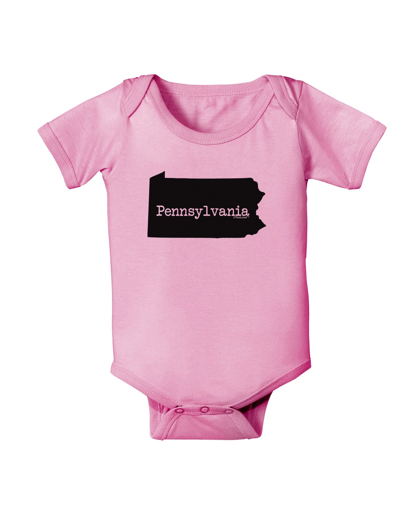Pennsylvania - United States Shape Baby Romper Bodysuit by TooLoud-Baby Romper-TooLoud-Light-Pink-06-Months-Davson Sales