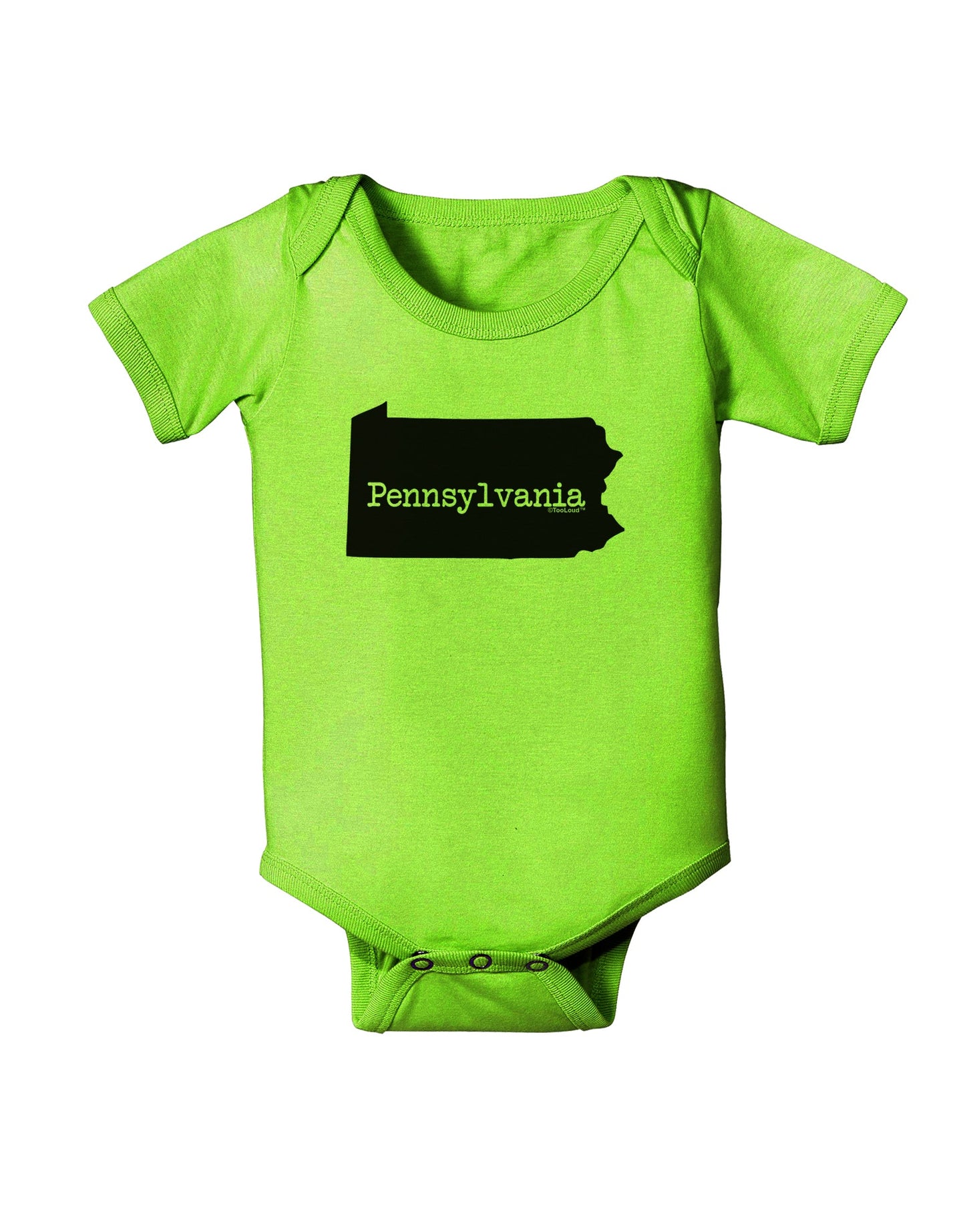 Pennsylvania - United States Shape Baby Romper Bodysuit by TooLoud-Baby Romper-TooLoud-Lime-Green-06-Months-Davson Sales