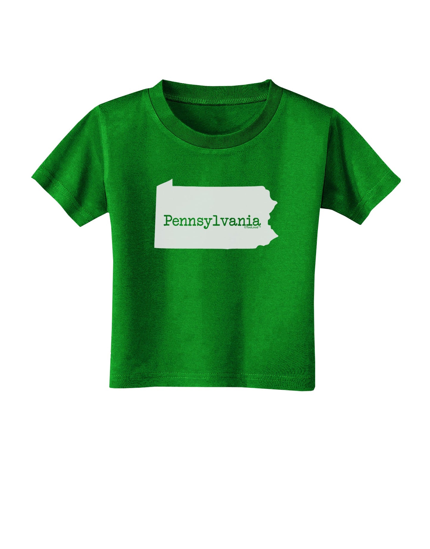 Pennsylvania - United States Shape Toddler T-Shirt Dark by TooLoud-Toddler T-Shirt-TooLoud-Clover-Green-2T-Davson Sales