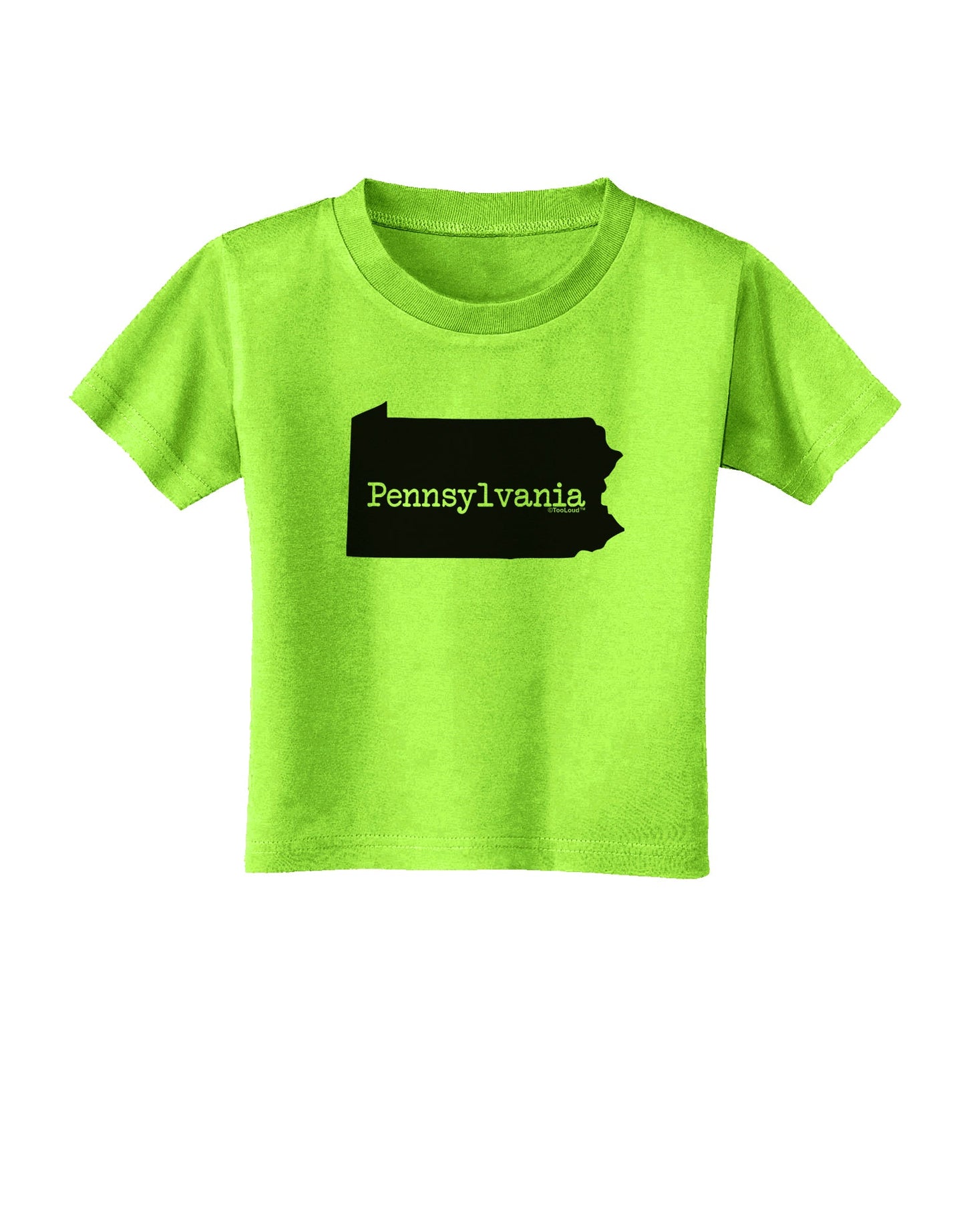 Pennsylvania - United States Shape Toddler T-Shirt by TooLoud-Toddler T-Shirt-TooLoud-Lime-Green-2T-Davson Sales