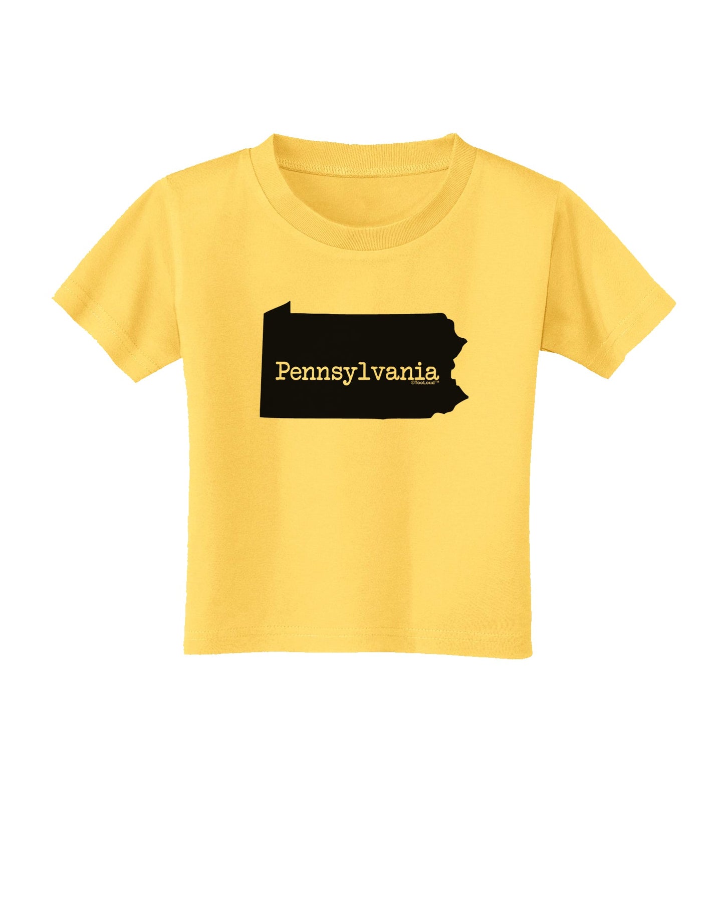 Pennsylvania - United States Shape Toddler T-Shirt by TooLoud-Toddler T-Shirt-TooLoud-Yellow-2T-Davson Sales