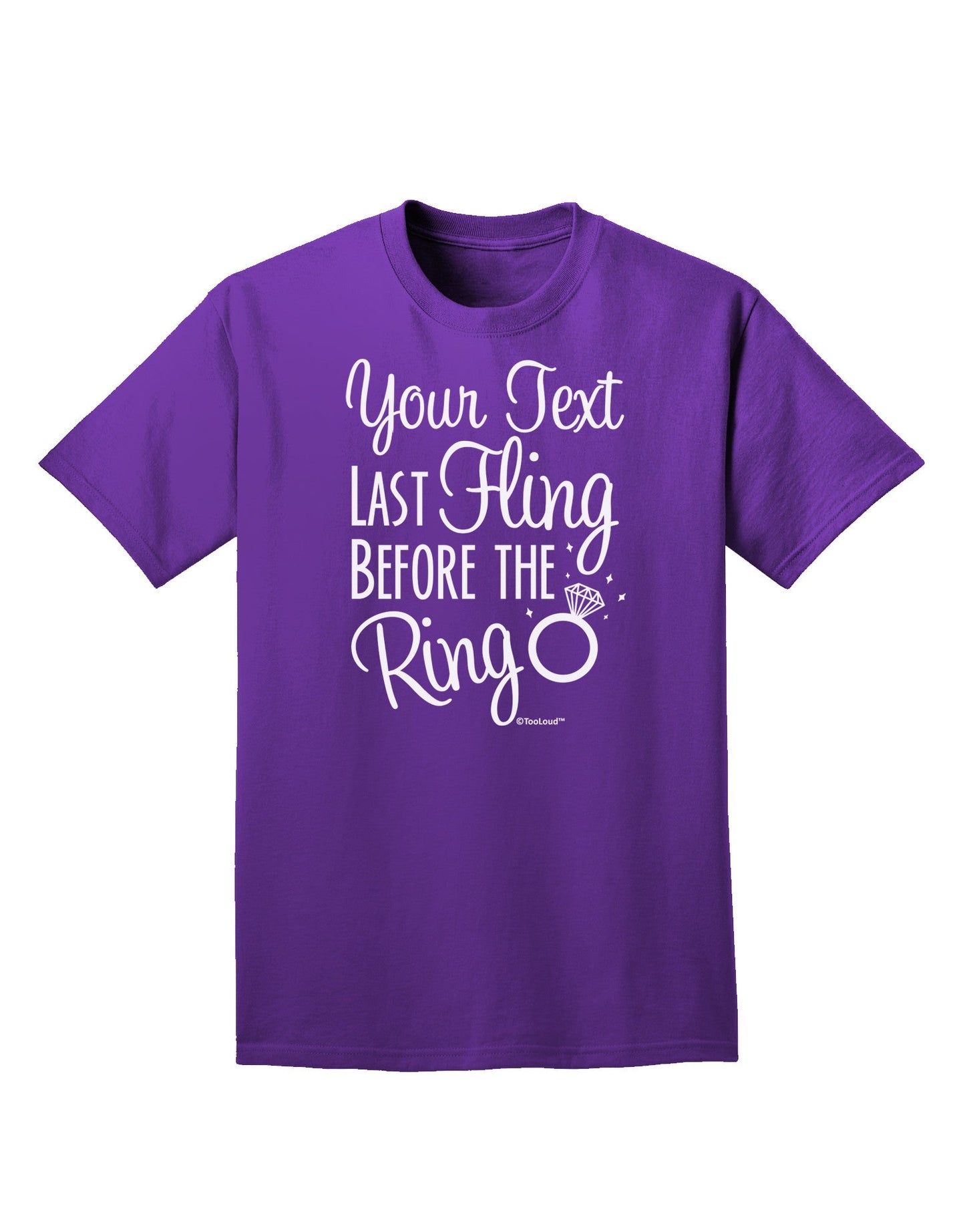 Personalized Bachelorette Party - Last Fling Before the Ring Adult Dark T-Shirt-Mens T-Shirt-TooLoud-Purple-Small-Davson Sales