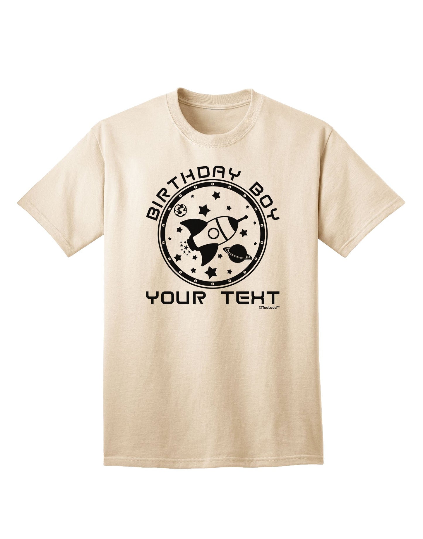 Personalized Birthday Boy Space with Customizable Name Adult T-Shirt-Mens T-Shirt-TooLoud-Natural-Small-Davson Sales
