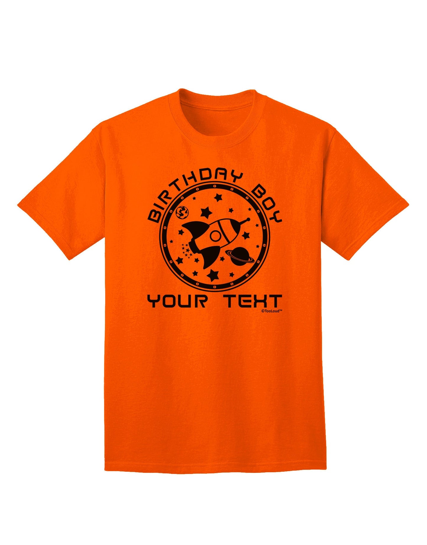 Personalized Birthday Boy Space with Customizable Name Adult T-Shirt-Mens T-Shirt-TooLoud-Orange-Small-Davson Sales