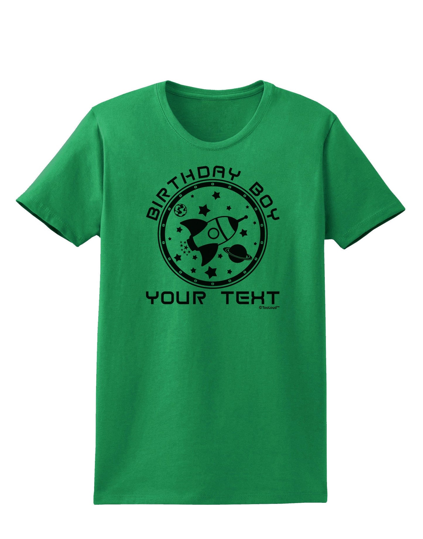 Personalized Birthday Boy Space with Customizable Name Womens T-Shirt-Womens T-Shirt-TooLoud-Kelly-Green-X-Small-Davson Sales