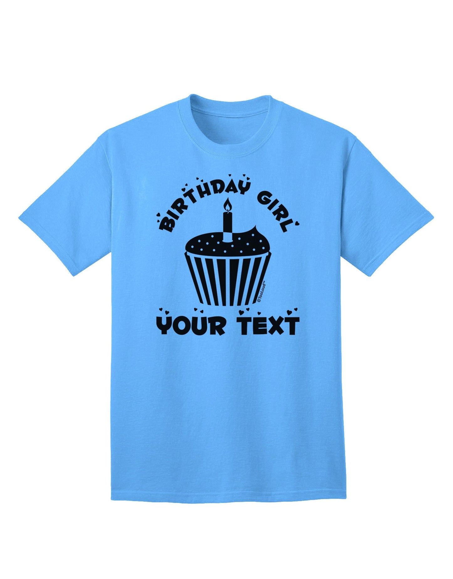 Personalized Birthday Girl Cupcake -Customizable- Name Adult T-Shirt-Mens T-Shirt-TooLoud-Aquatic-Blue-Small-Davson Sales