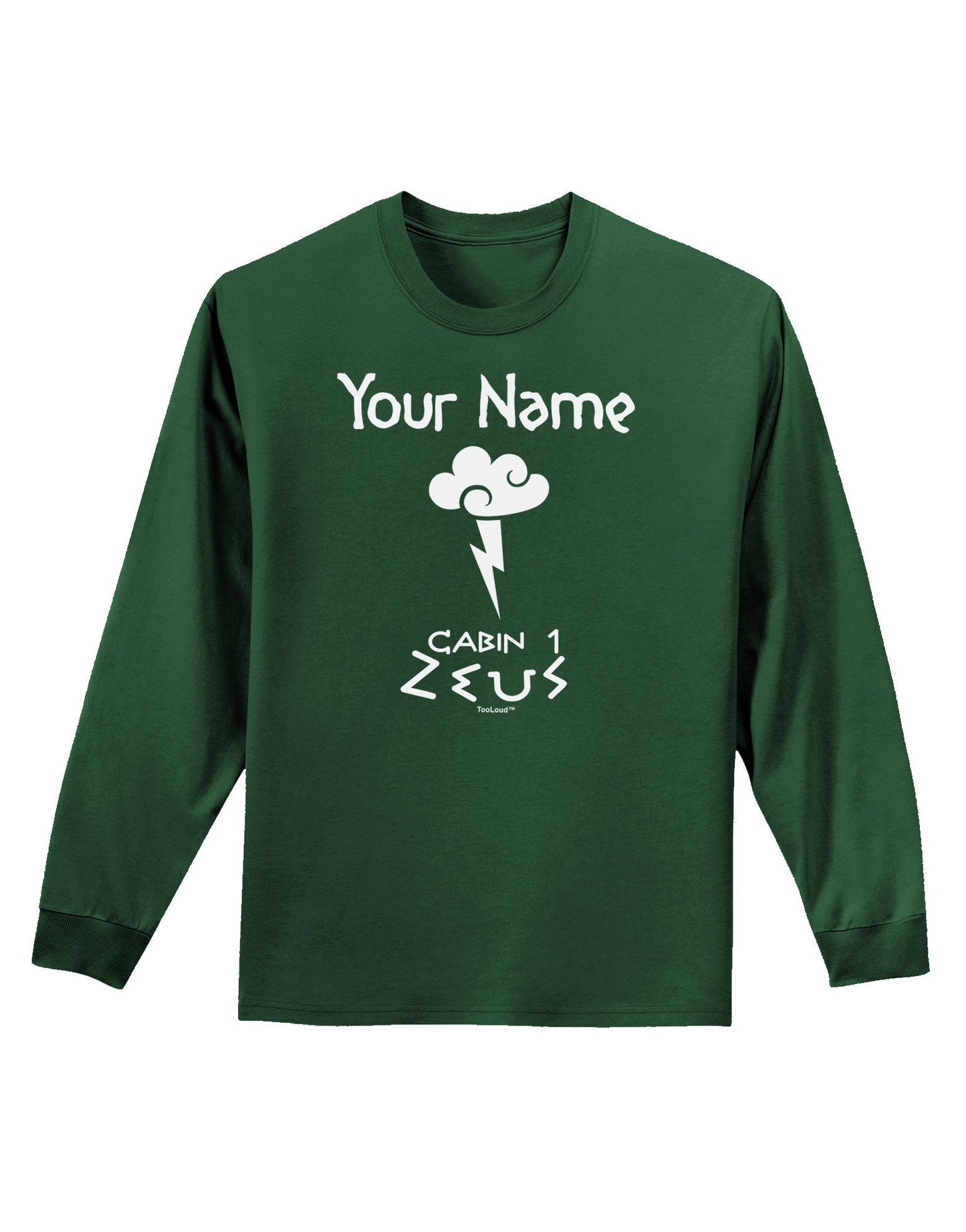 Personalized Cabin 1 Zeus Adult Long Sleeve Dark T-Shirt-TooLoud-Dark-Green-Small-Davson Sales