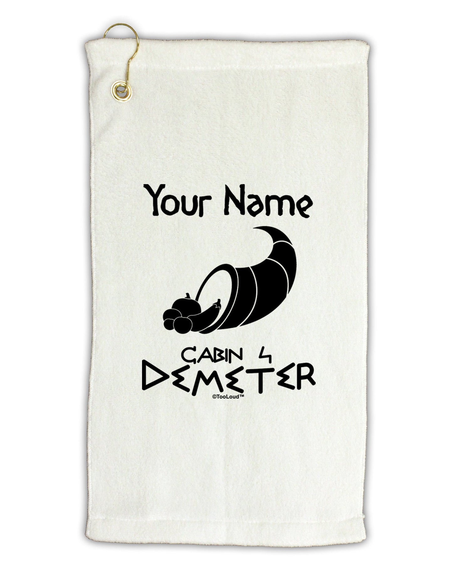 Personalized Cabin 4 Demeter Micro Terry Gromet Golf Towel 11"x19-Golf Towel-TooLoud-White-Davson Sales