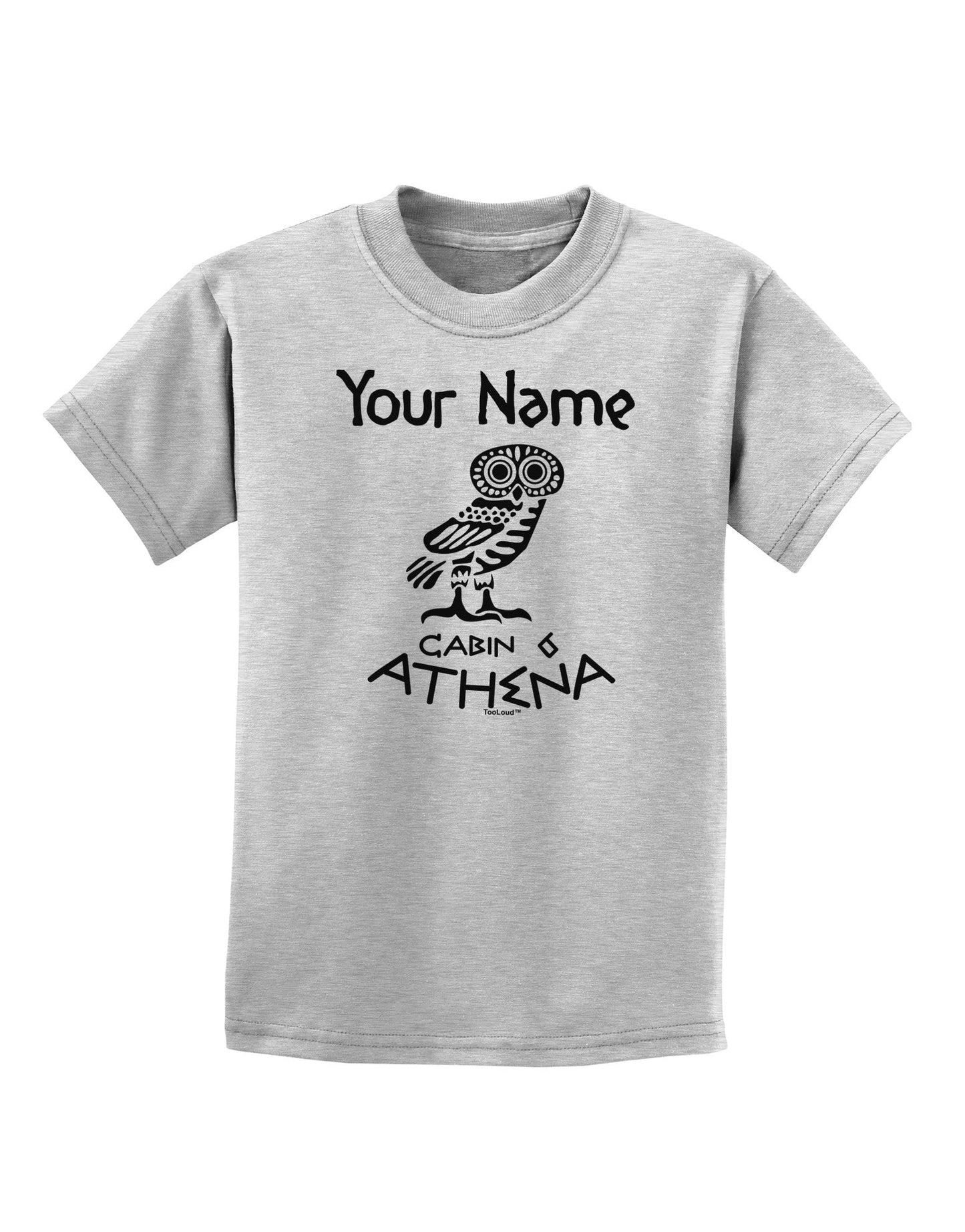 Personalized Cabin 6 Athena Childrens T-Shirt-Childrens T-Shirt-TooLoud-AshGray-X-Small-Davson Sales