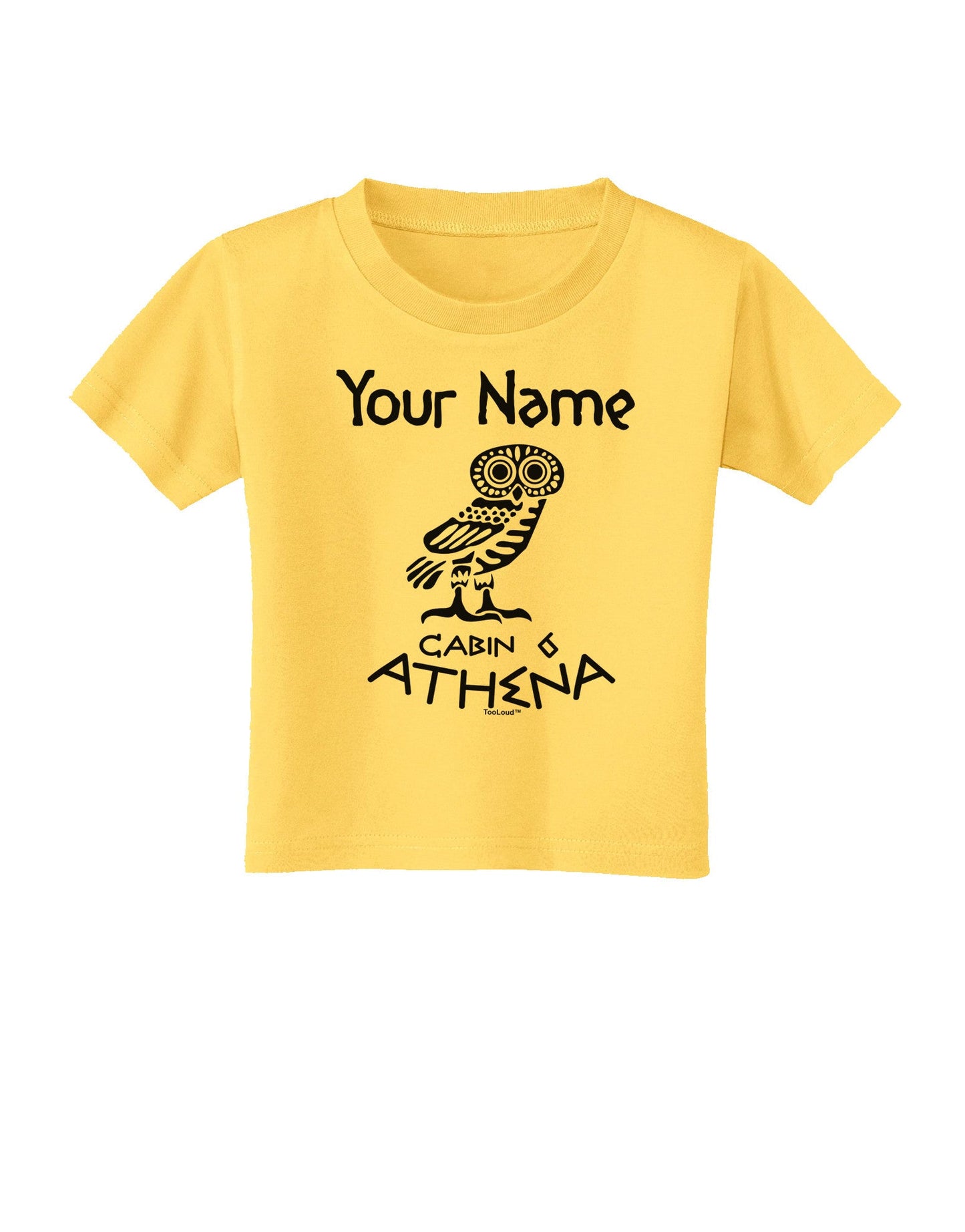 Personalized Cabin 6 Athena Toddler T-Shirt-Toddler T-Shirt-TooLoud-Yellow-2T-Davson Sales