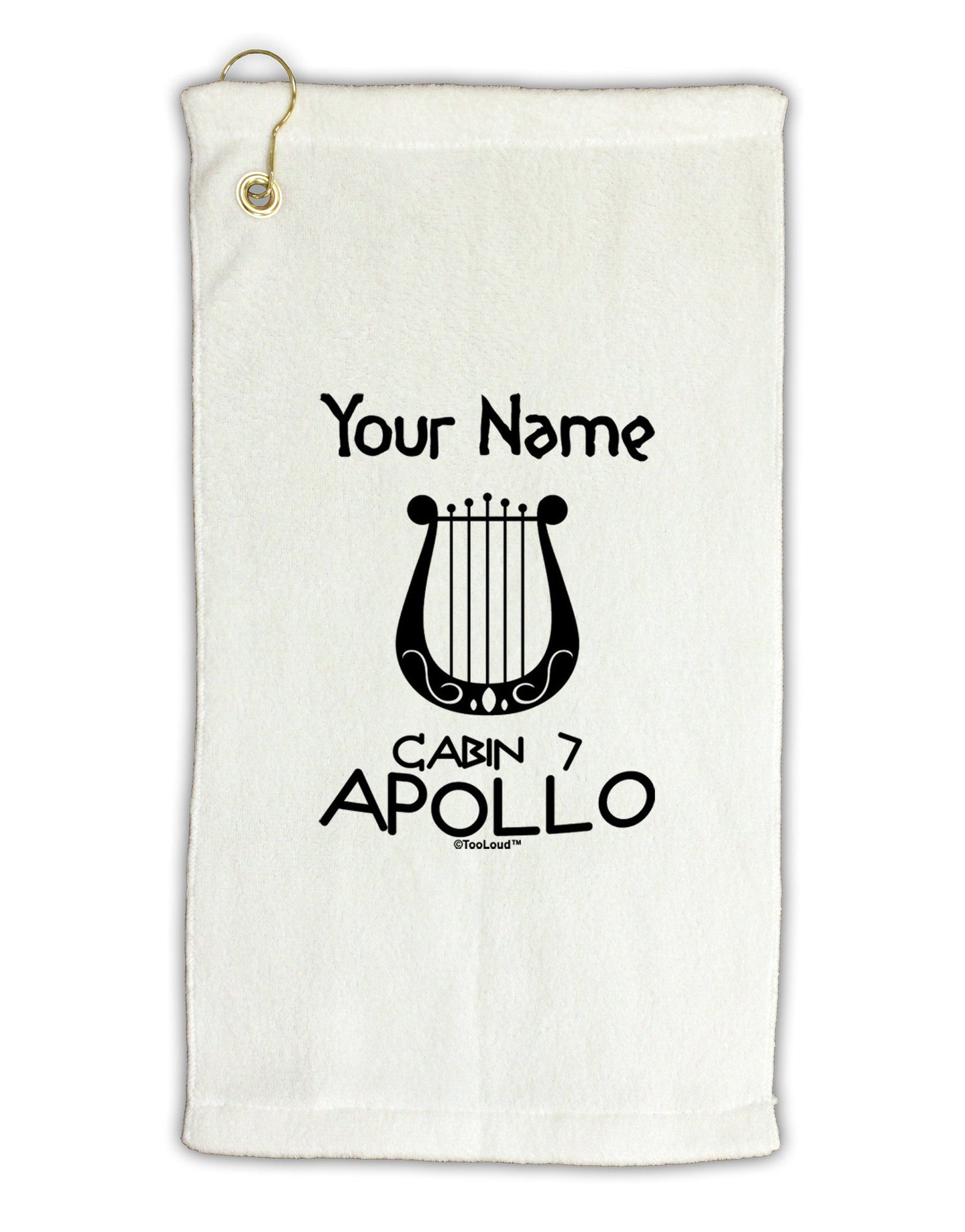 Personalized Cabin 7 Apollo Micro Terry Gromet Golf Towel 11"x19-Golf Towel-TooLoud-White-Davson Sales