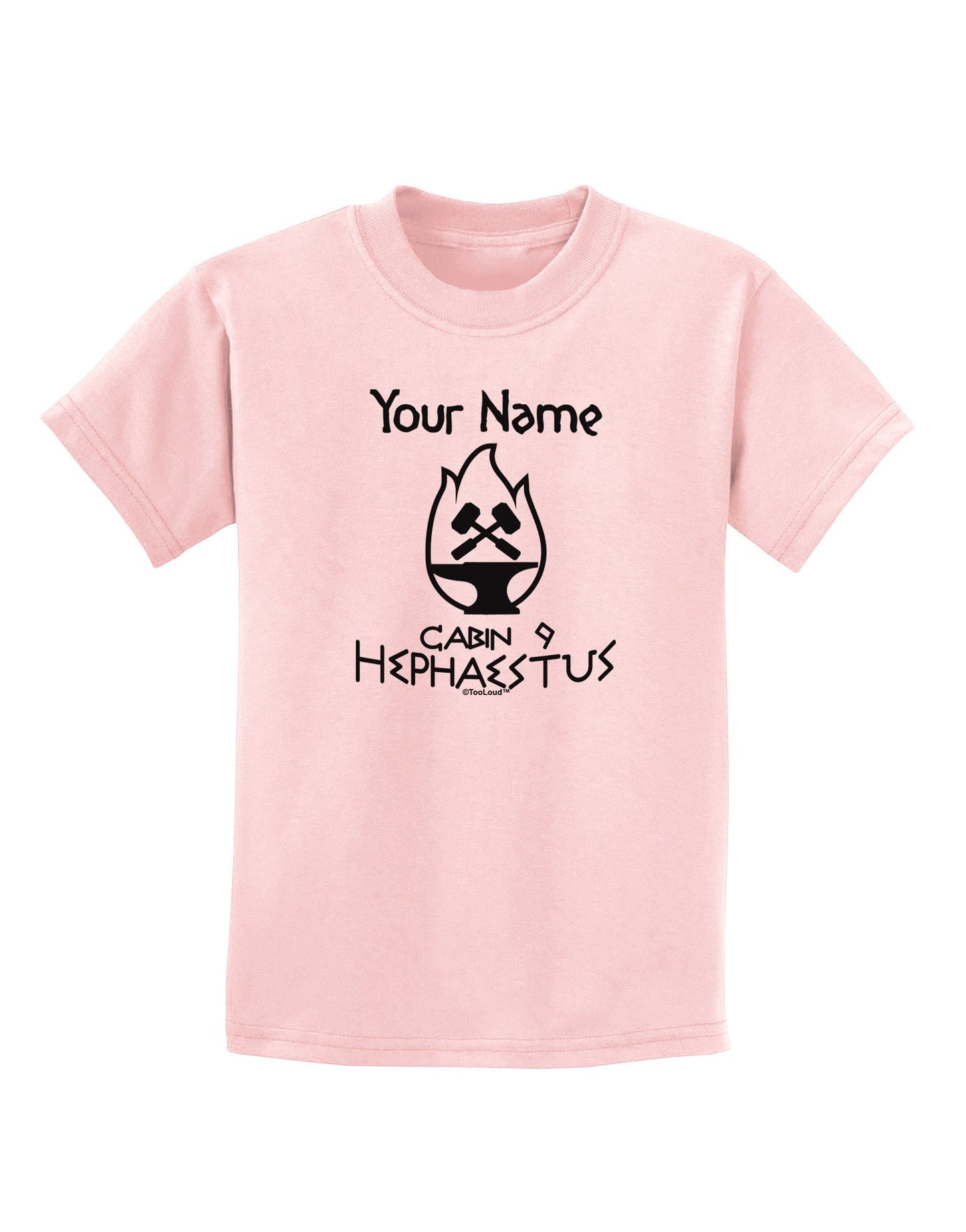 Personalized Cabin 9 Hephaestus Childrens T-Shirt-Childrens T-Shirt-TooLoud-PalePink-X-Small-Davson Sales