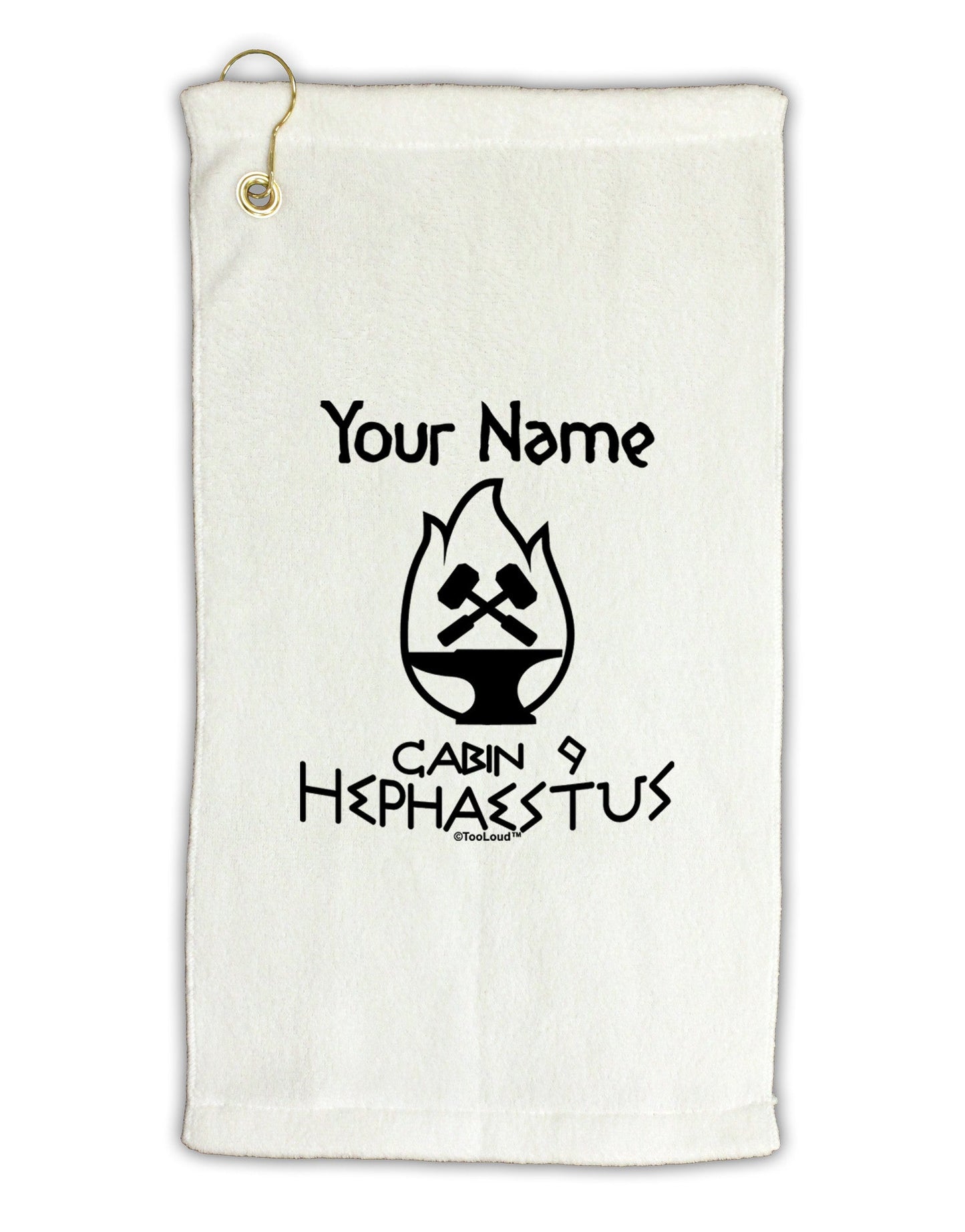Personalized Cabin 9 Hephaestus Micro Terry Gromet Golf Towel 11"x19-Golf Towel-TooLoud-White-Davson Sales