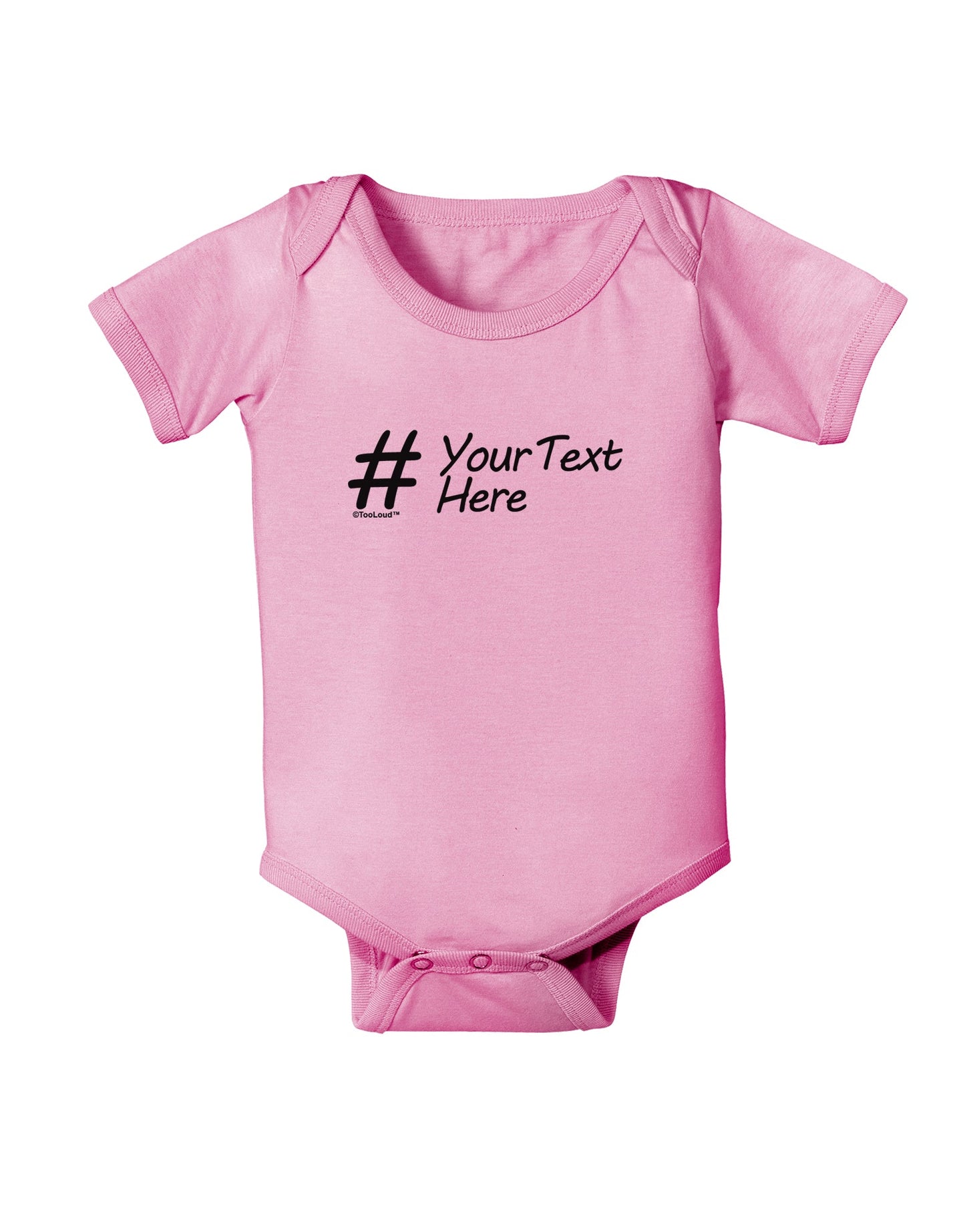 Personalized Hashtag Baby Romper Bodysuit by TooLoud-Baby Romper-TooLoud-Light-Pink-06-Months-Davson Sales