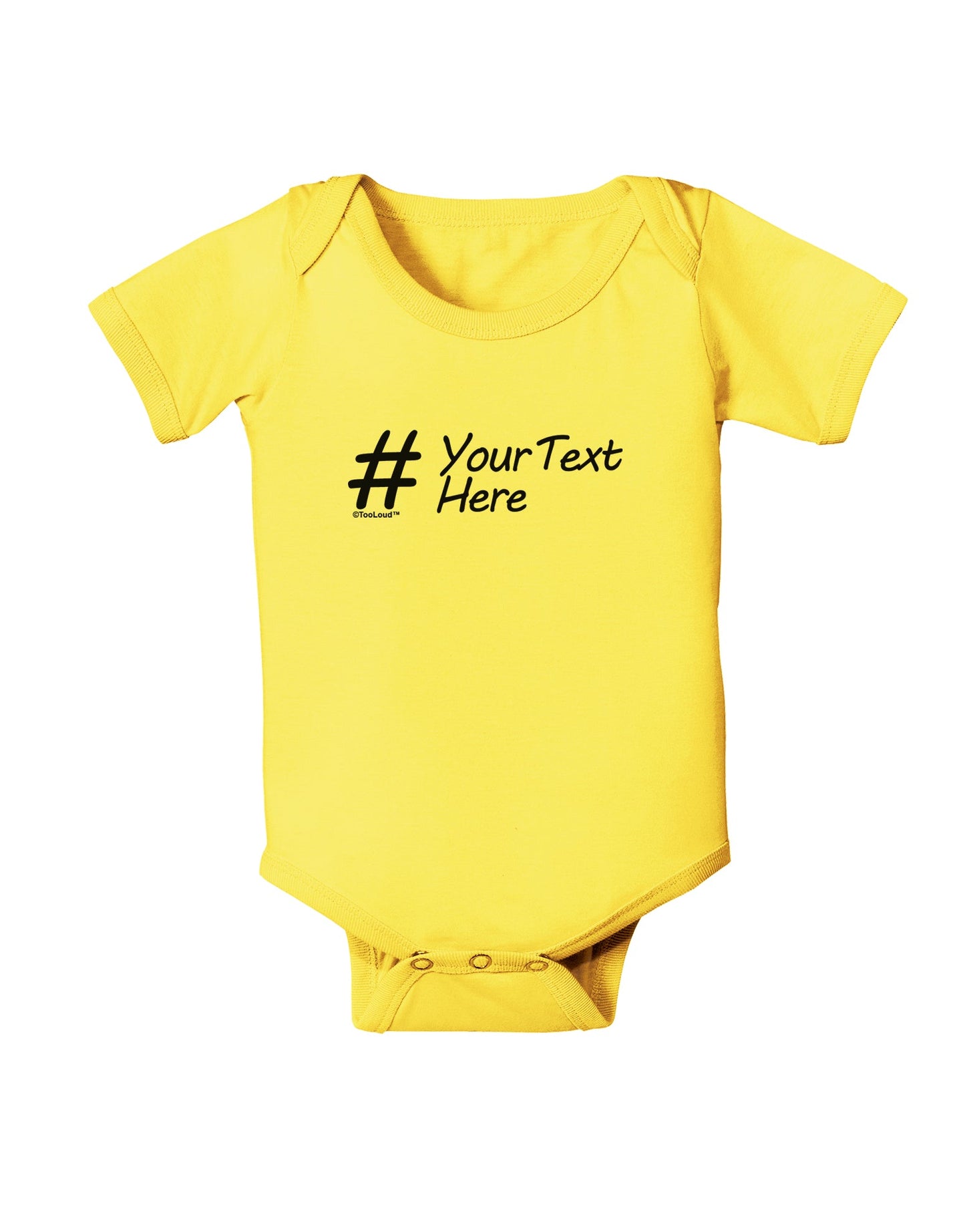 Personalized Hashtag Baby Romper Bodysuit by TooLoud-Baby Romper-TooLoud-Yellow-06-Months-Davson Sales