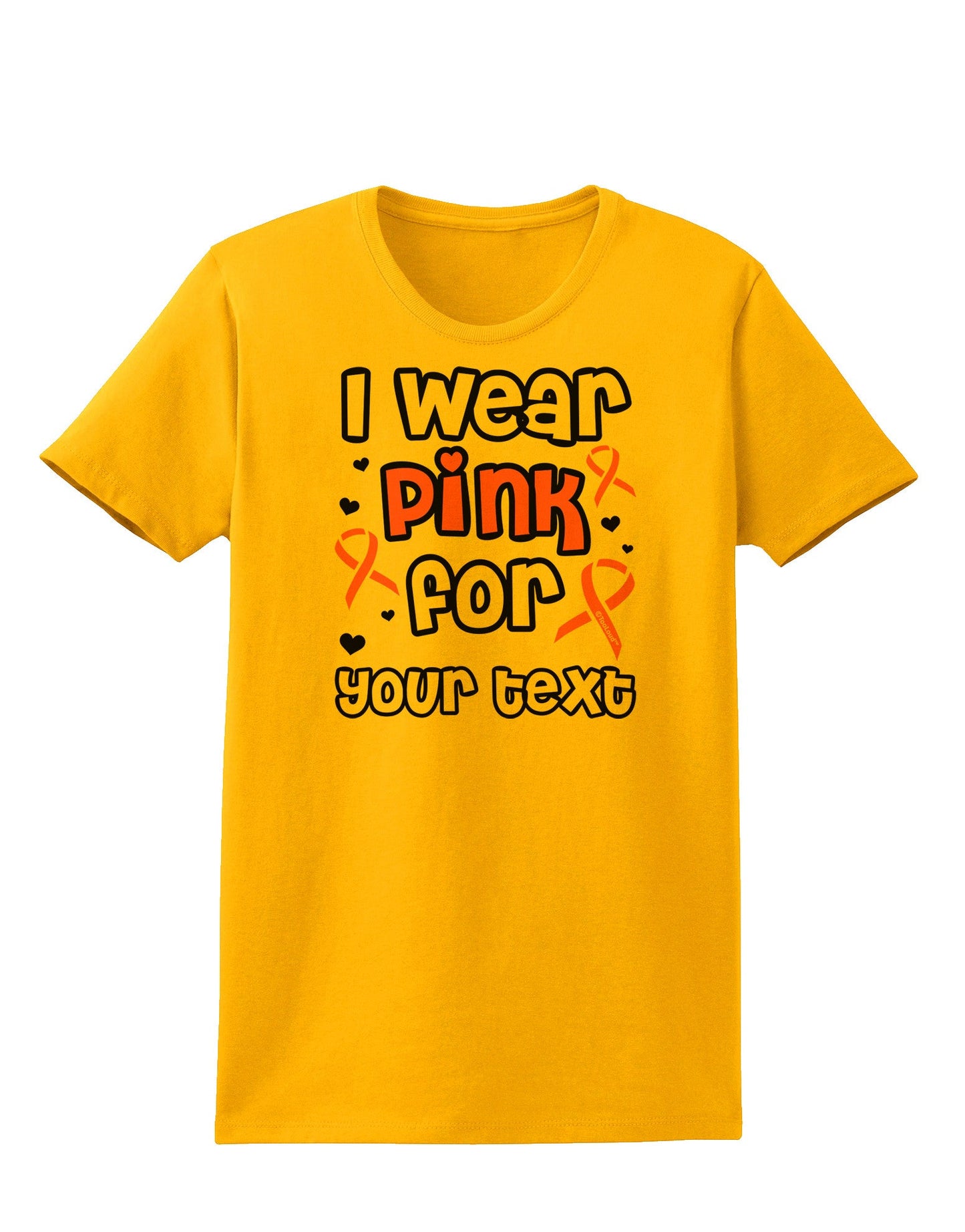 Personalized I Wear Pink for -Name- Breast Cancer Awareness Womens T-Shirt-Womens T-Shirt-TooLoud-Gold-X-Small-Davson Sales