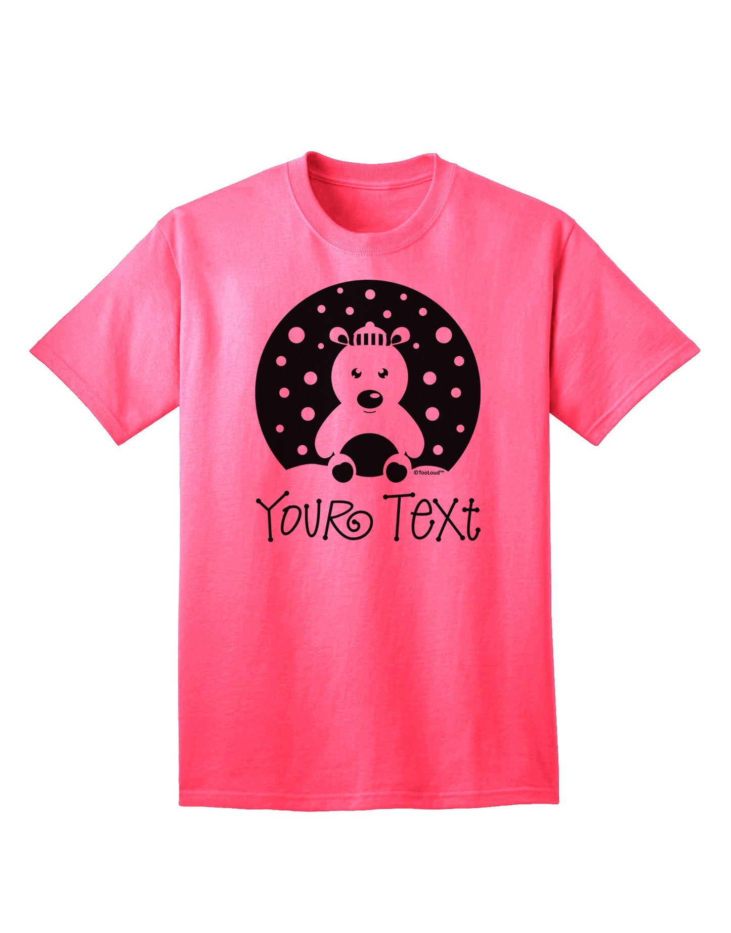 Personalized Matching Polar Bear Family Design - Your Text Adult T-Shirt-Mens T-Shirt-TooLoud-Neon-Pink-Small-Davson Sales