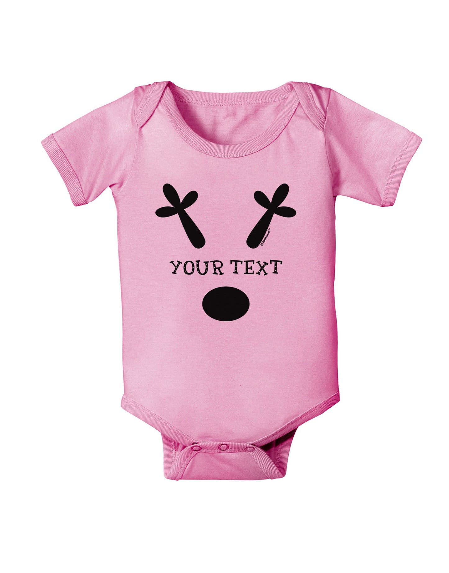 Personalized Matching Reindeer Family Design - Your Text Baby Romper Bodysuit-Baby Romper-TooLoud-Light-Pink-06-Months-Davson Sales