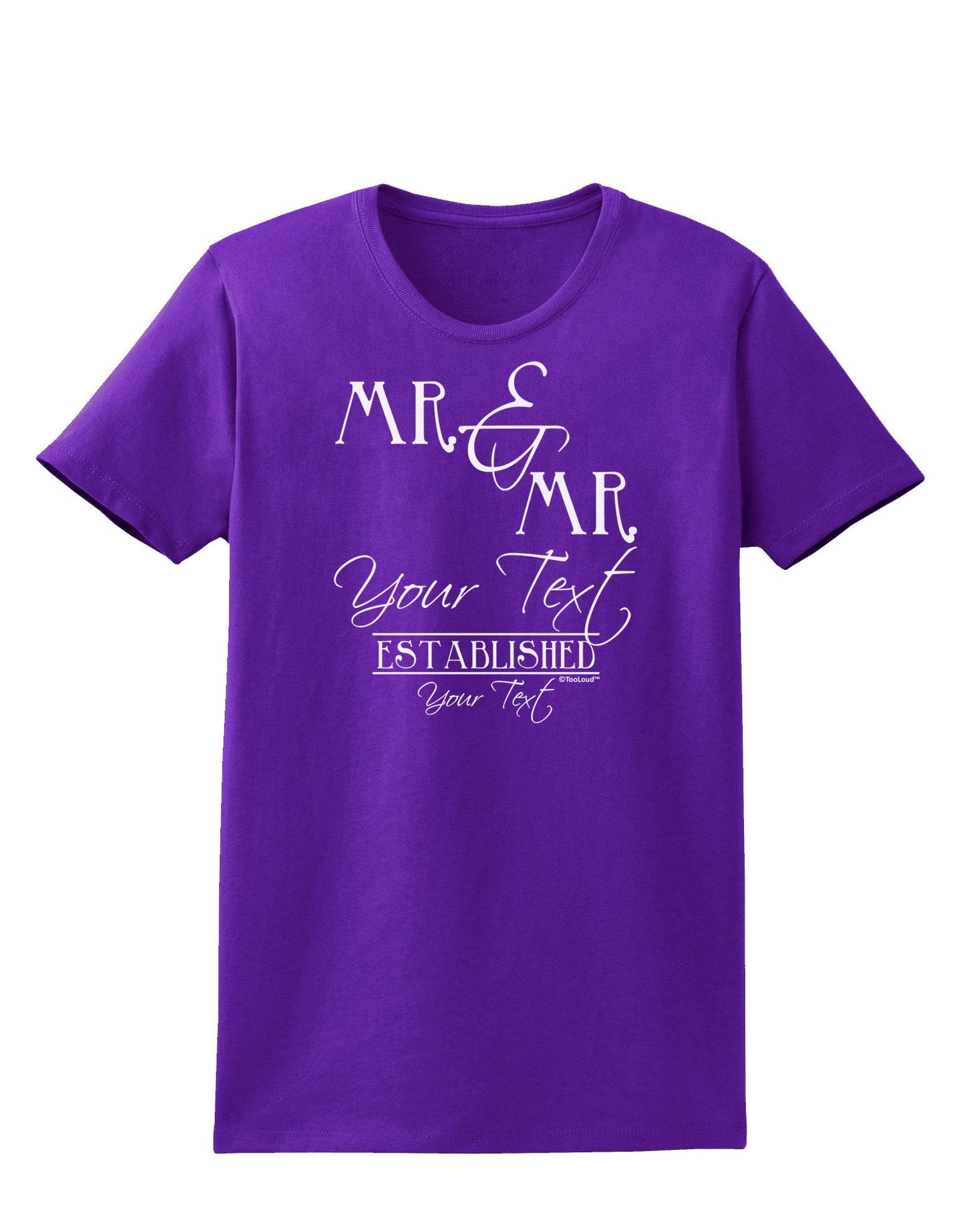 Personalized Mr and Mr -Name- Established -Date- Design Womens Dark T-Shirt-TooLoud-Purple-X-Small-Davson Sales