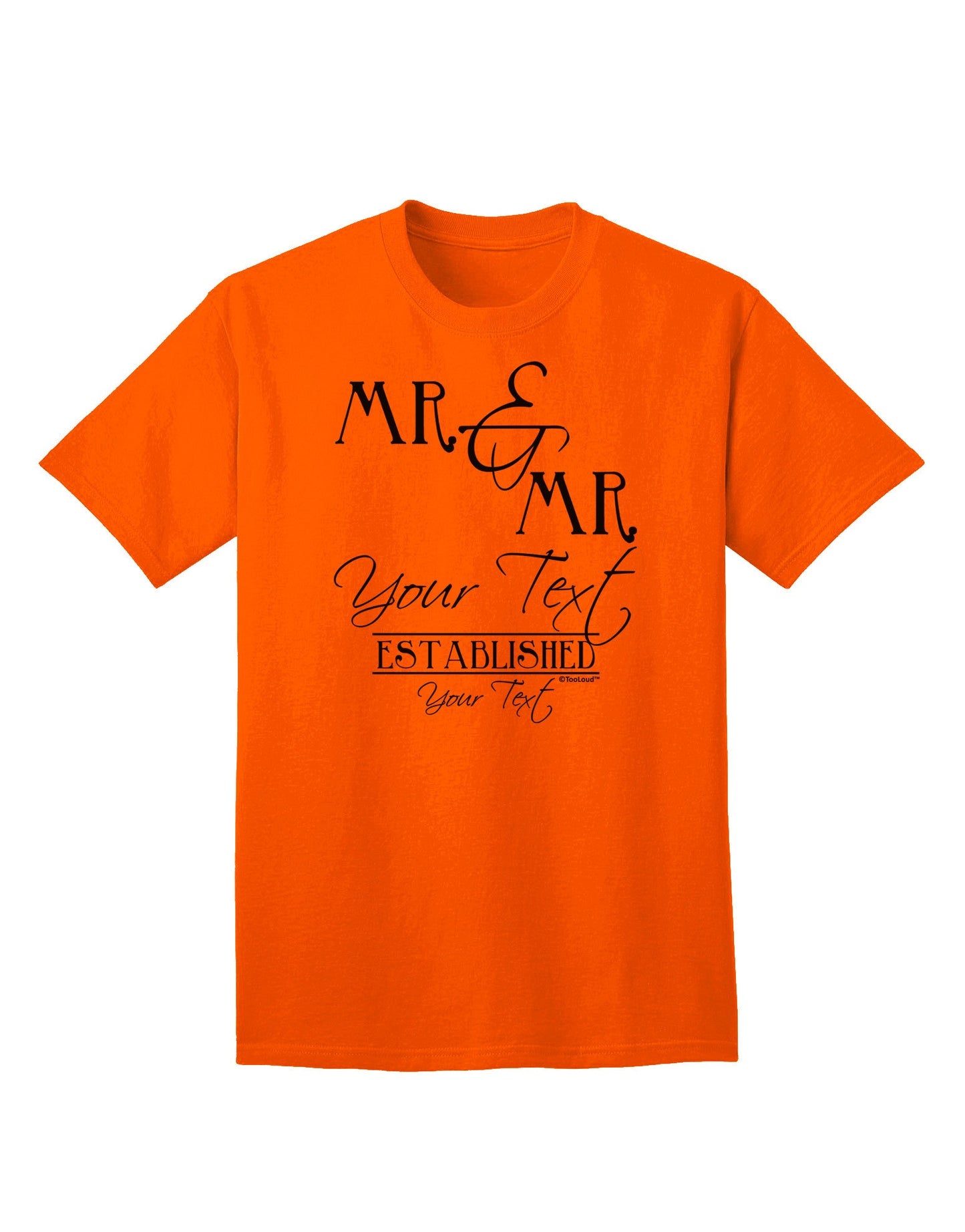 Personalized Mr and Mr Name Established Date GAY COUPLE Adult T-Shirt-Mens T-Shirt-TooLoud-Orange-Small-Davson Sales