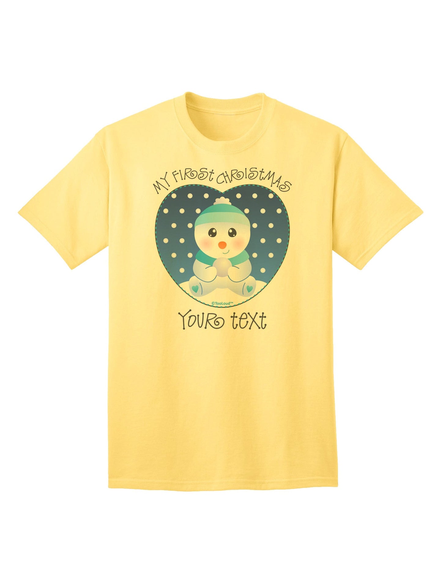 Personalized My First Christmas Snowbaby Blue Adult T-Shirt-Mens T-Shirt-TooLoud-Yellow-Small-Davson Sales