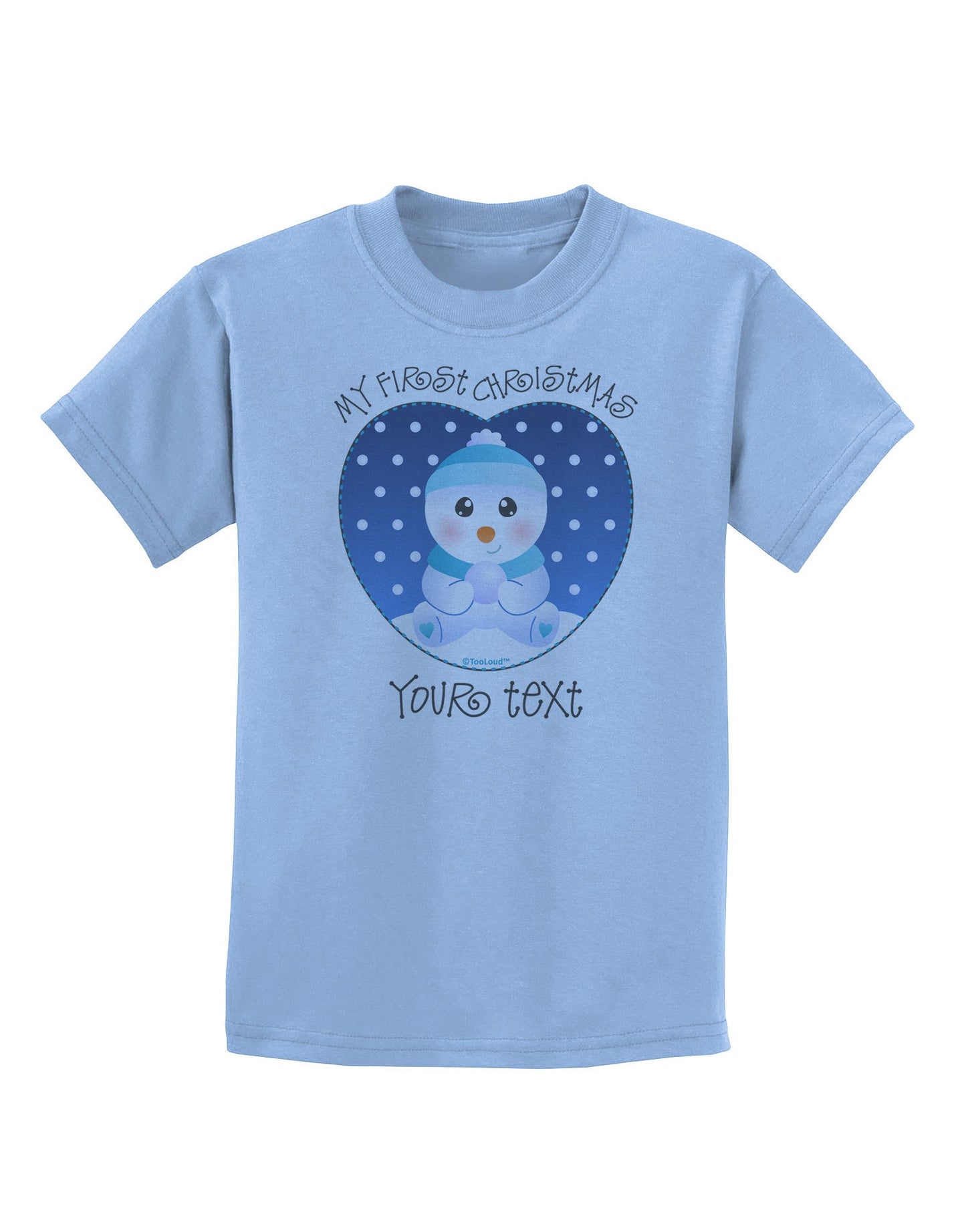 Personalized My First Christmas Snowbaby Blue Childrens T-Shirt-Childrens T-Shirt-TooLoud-Light-Blue-X-Small-Davson Sales