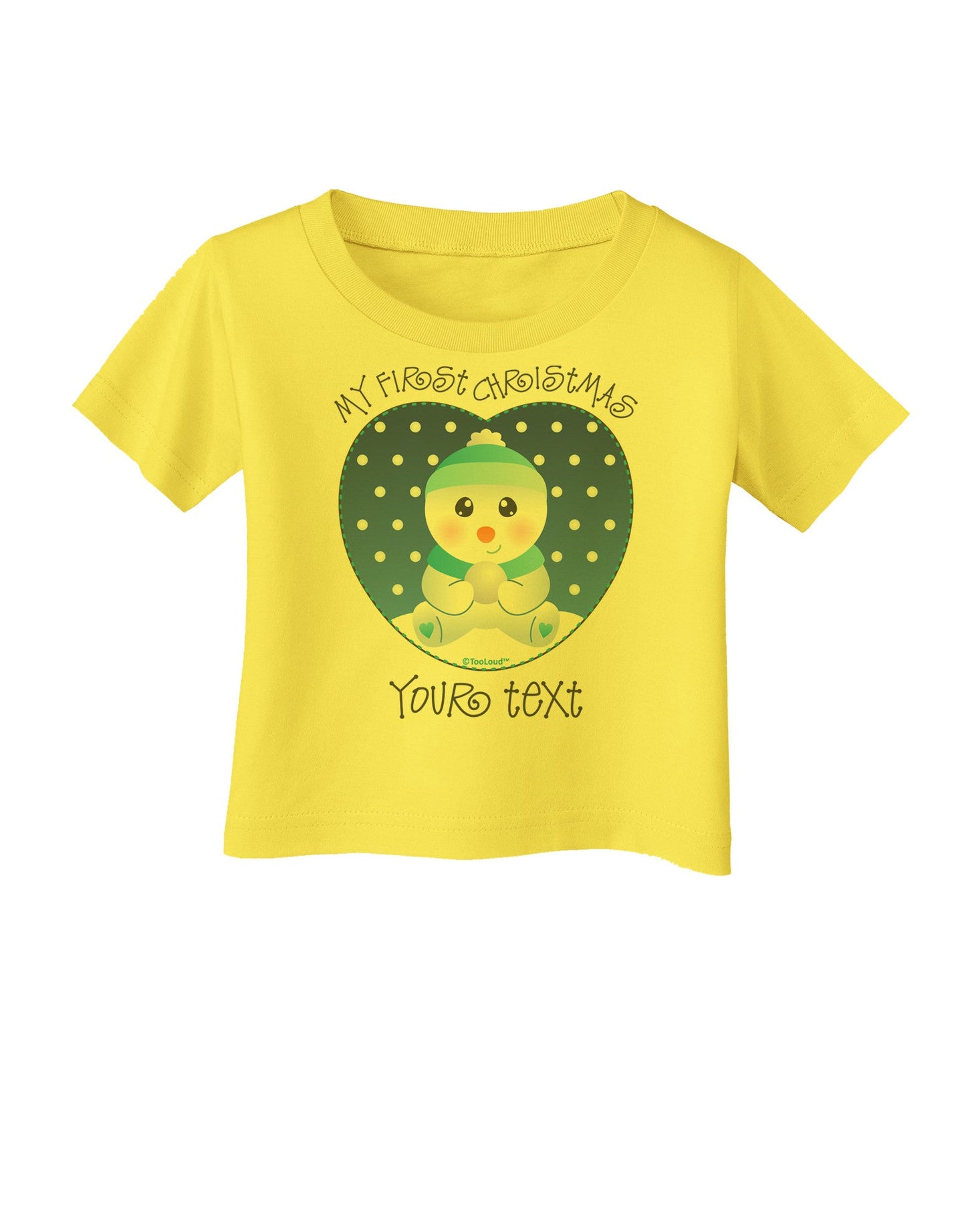 Personalized My First Christmas Snowbaby Blue Infant T-Shirt-Infant T-Shirt-TooLoud-Yellow-06-Months-Davson Sales