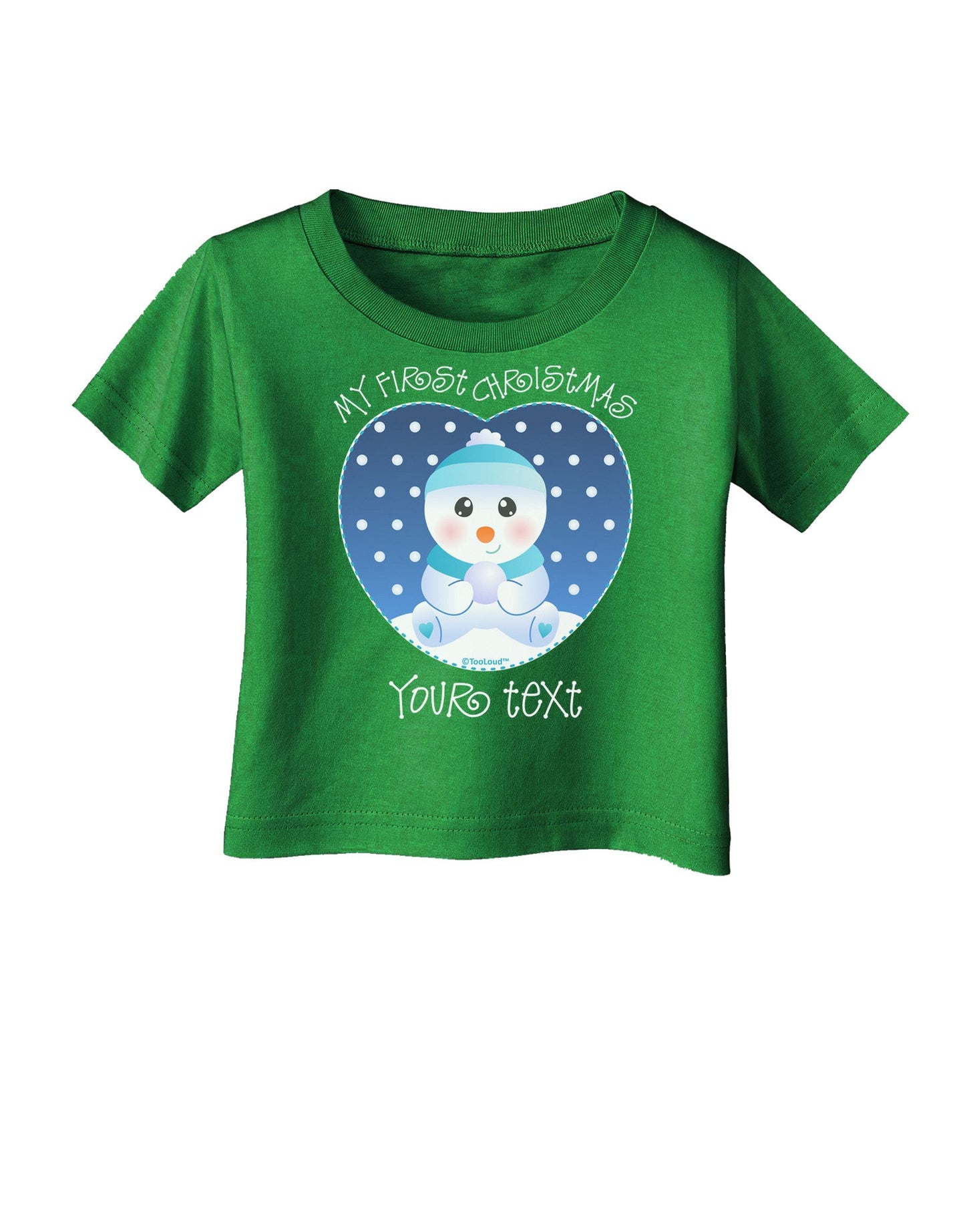Personalized My First Christmas Snowbaby Blue Infant T-Shirt Dark-Infant T-Shirt-TooLoud-Clover-Green-06-Months-Davson Sales