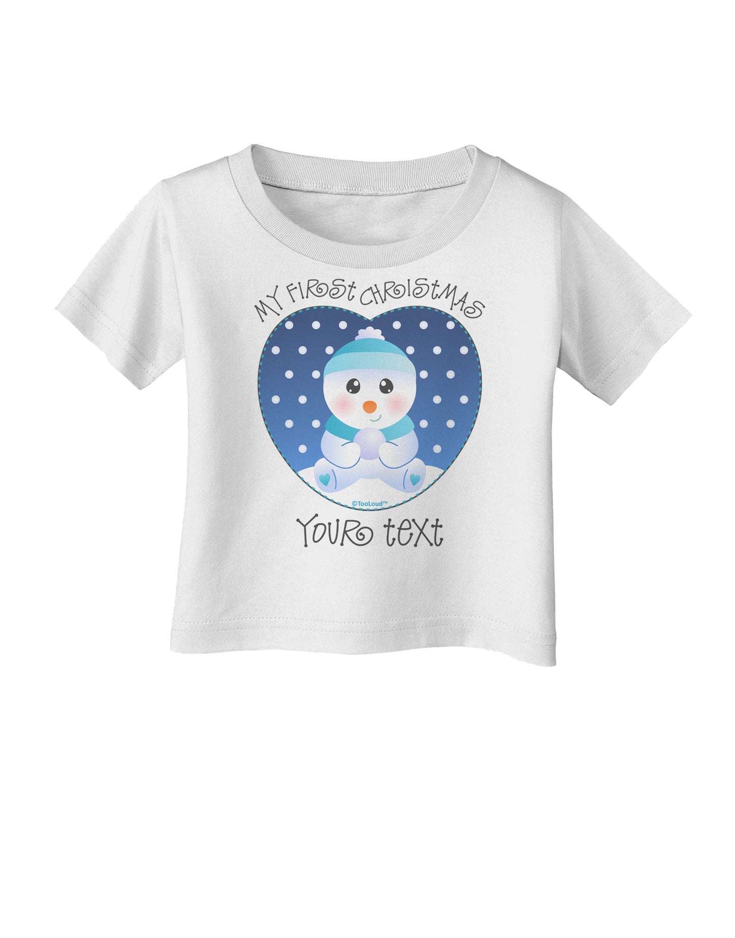 Personalized My First Christmas Snowbaby Blue Infant T-Shirt-Infant T-Shirt-TooLoud-White-06-Months-Davson Sales