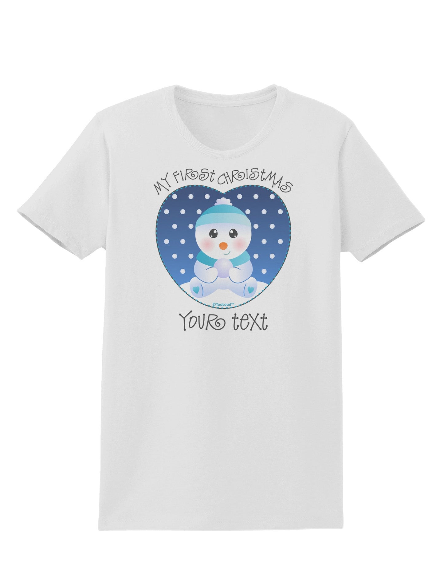 Personalized My First Christmas Snowbaby Blue Womens T-Shirt-Womens T-Shirt-TooLoud-White-X-Small-Davson Sales