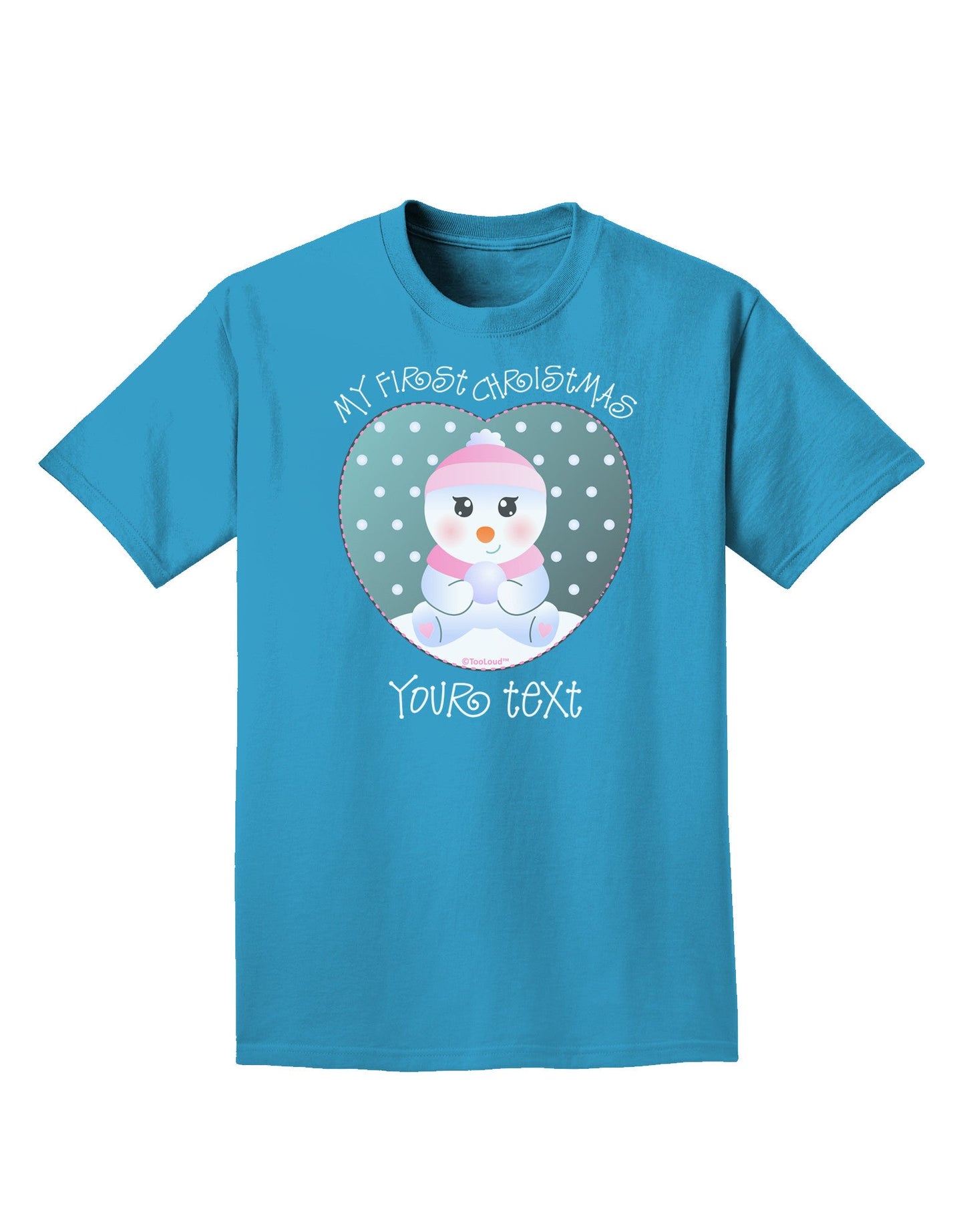 Personalized My First Christmas Snowbaby Girl Adult Dark T-Shirt-Mens T-Shirt-TooLoud-Turquoise-Small-Davson Sales