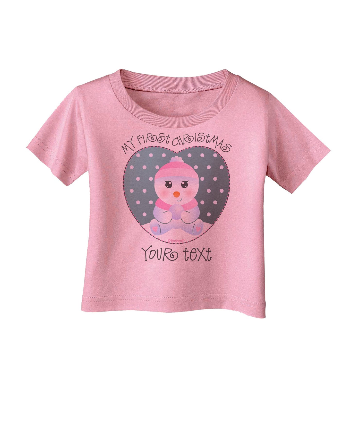 Personalized My First Christmas Snowbaby Girl Infant T-Shirt-Infant T-Shirt-TooLoud-Candy-Pink-06-Months-Davson Sales