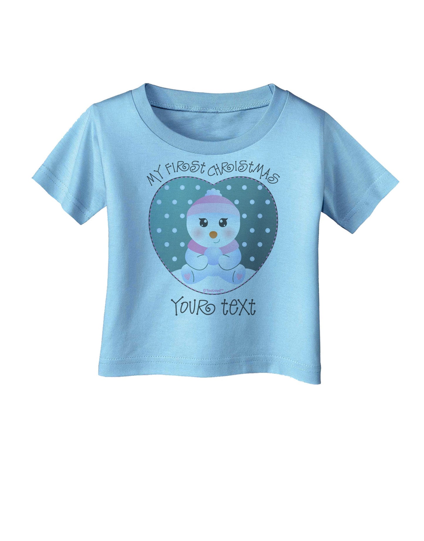 Personalized My First Christmas Snowbaby Girl Infant T-Shirt-Infant T-Shirt-TooLoud-Aquatic-Blue-06-Months-Davson Sales