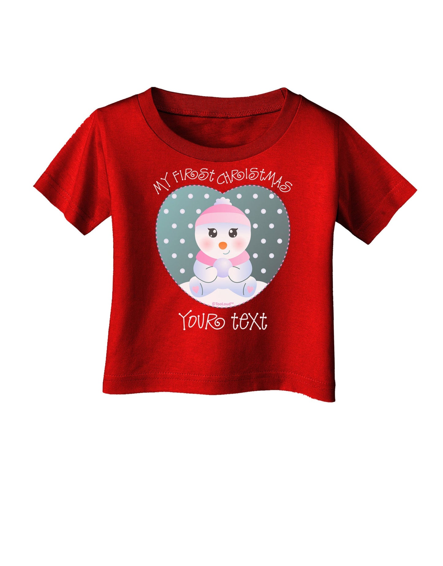 Personalized My First Christmas Snowbaby Girl Infant T-Shirt Dark-Infant T-Shirt-TooLoud-Red-06-Months-Davson Sales